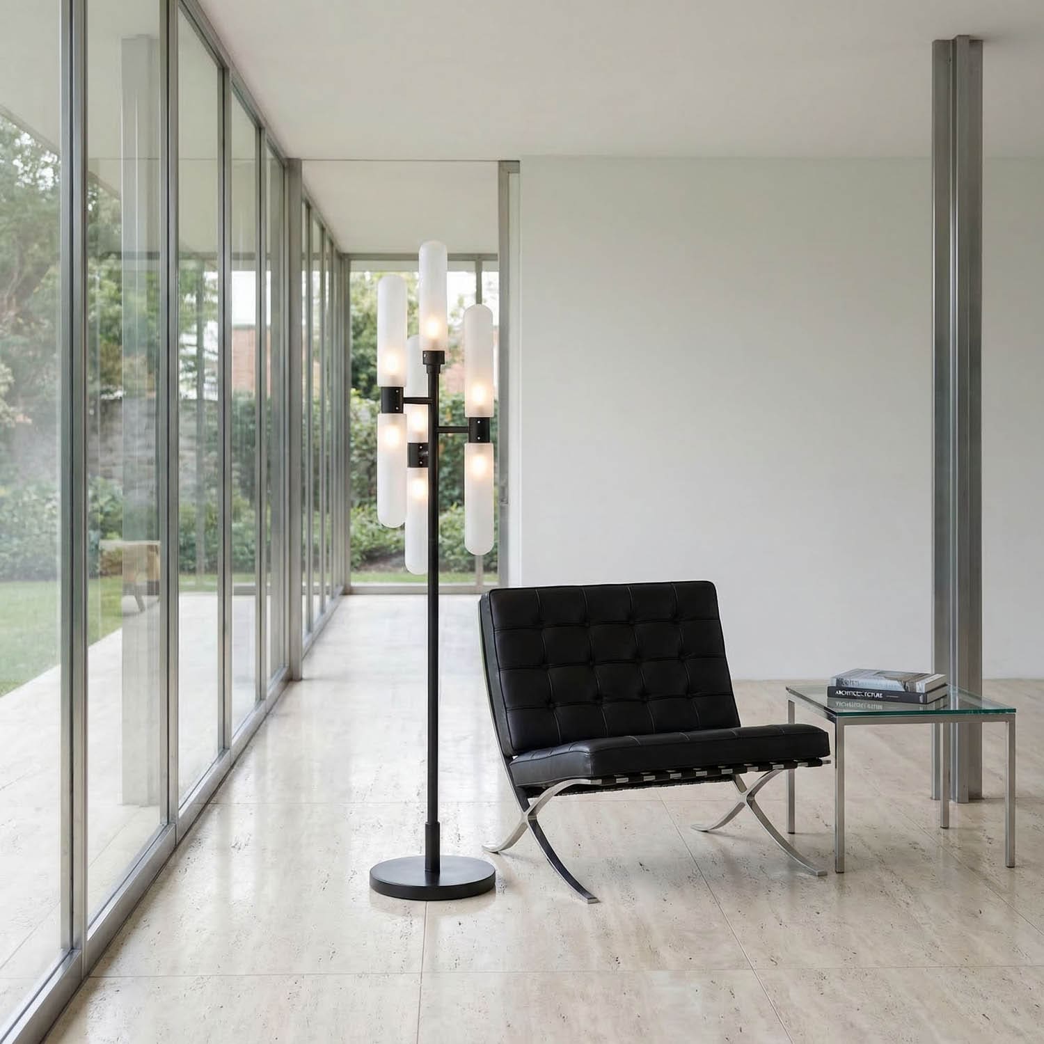 Dominique Floor Lamp, Black Metal
