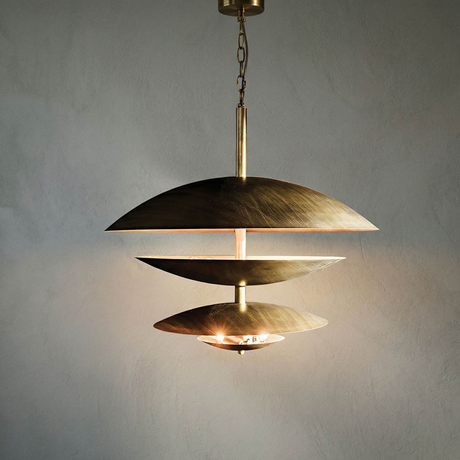 Nora Chandelier, Metal with Aged Brass Finish by Noir