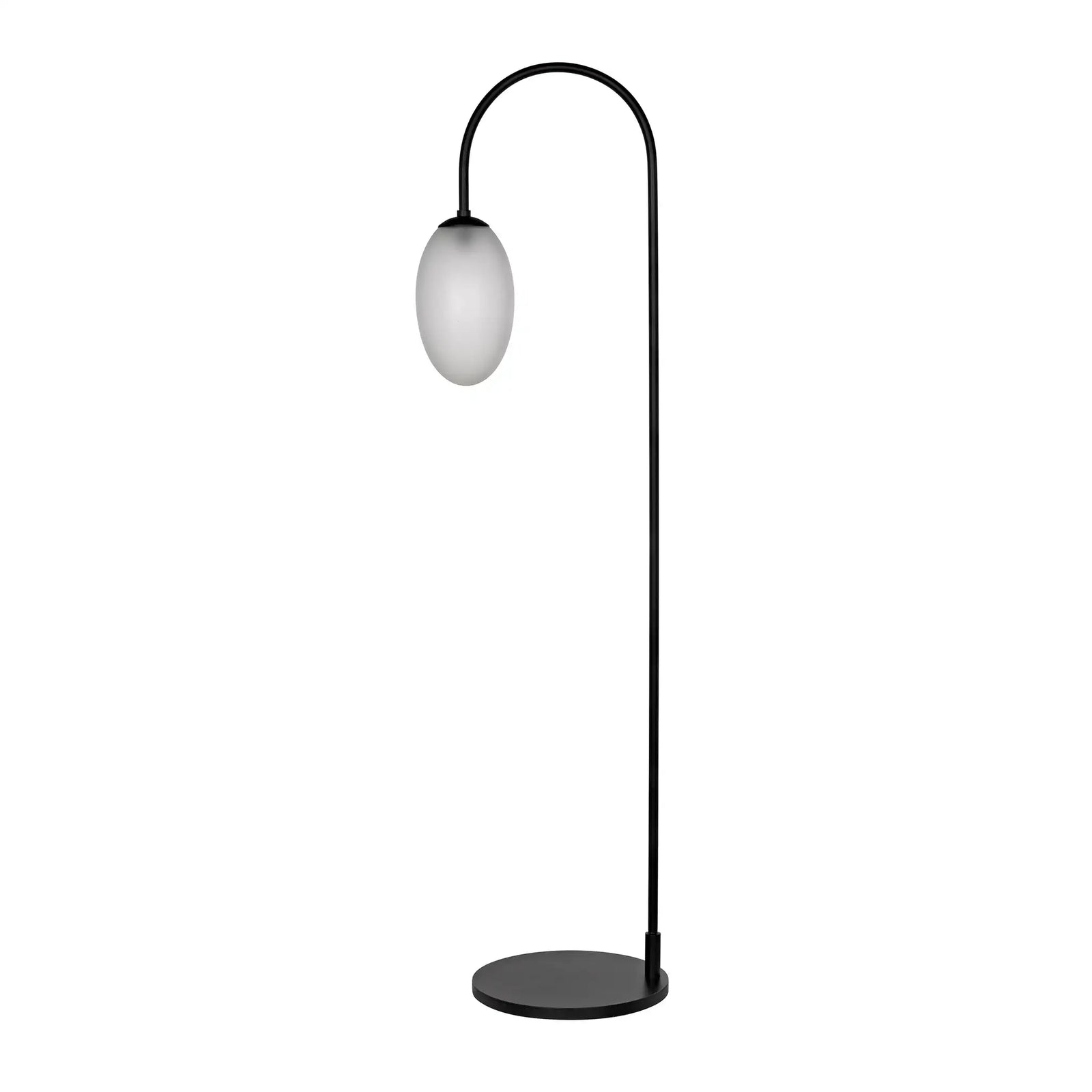 Swan Floor Lamp, Black Iron