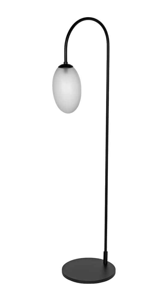 Swan Floor Lamp, Black Iron
