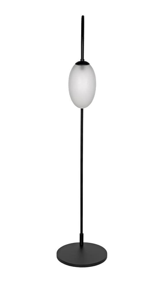 Swan Floor Lamp, Black Iron