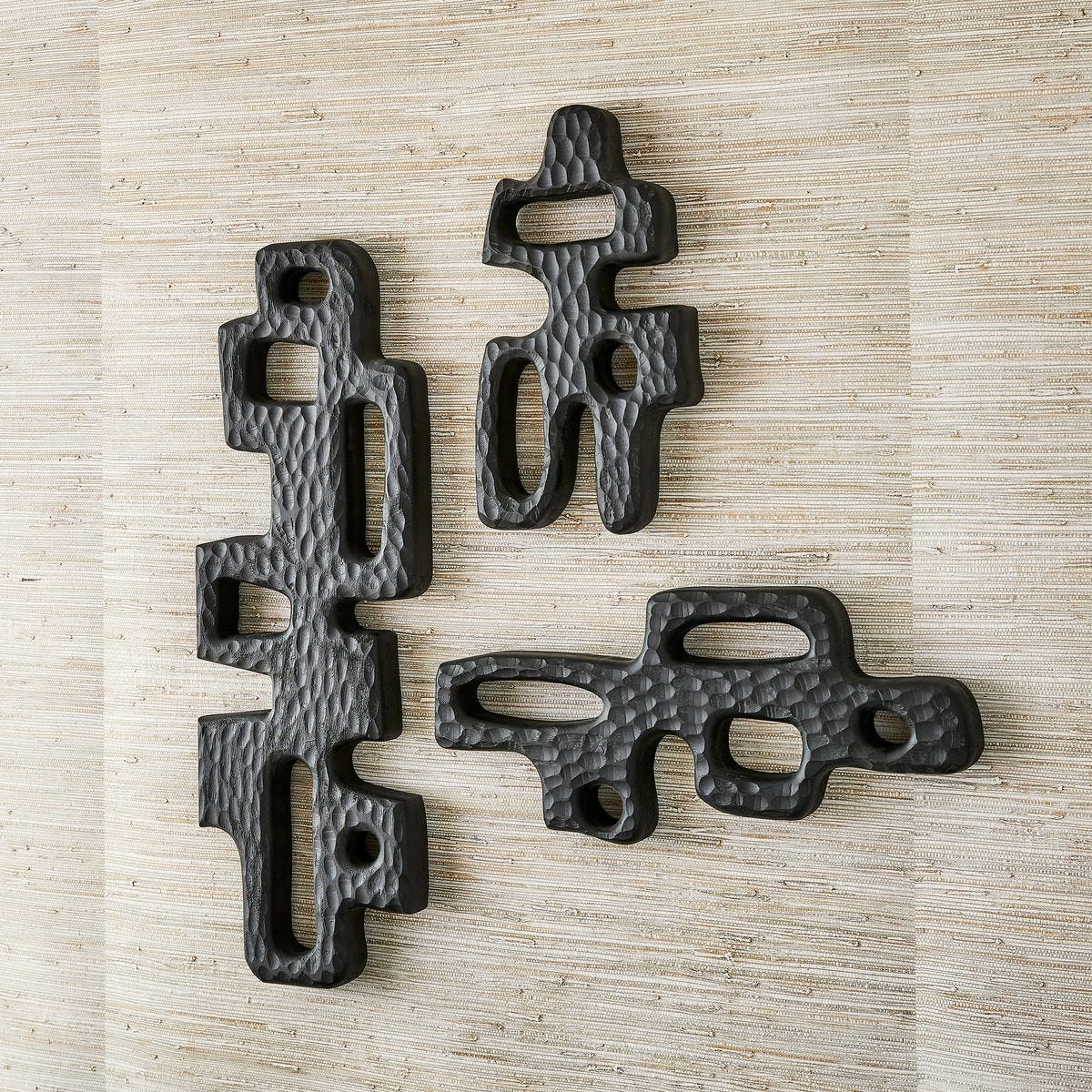Chiseled Silhouette Wall Sculptures, S/2