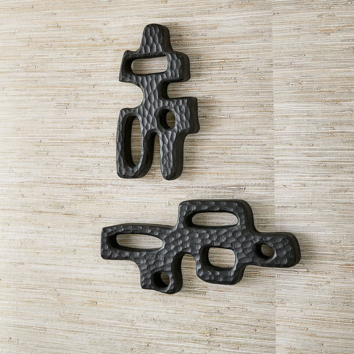 Chiseled Silhouette Wall Sculptures, S/2