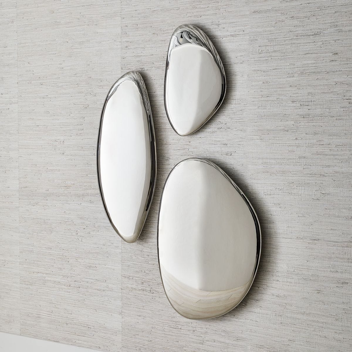 Jelly Bean Wall Sculpture - 26x38 Silver