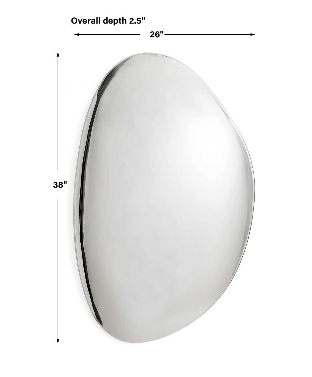 Jelly Bean Wall Sculpture - 26x38 Silver