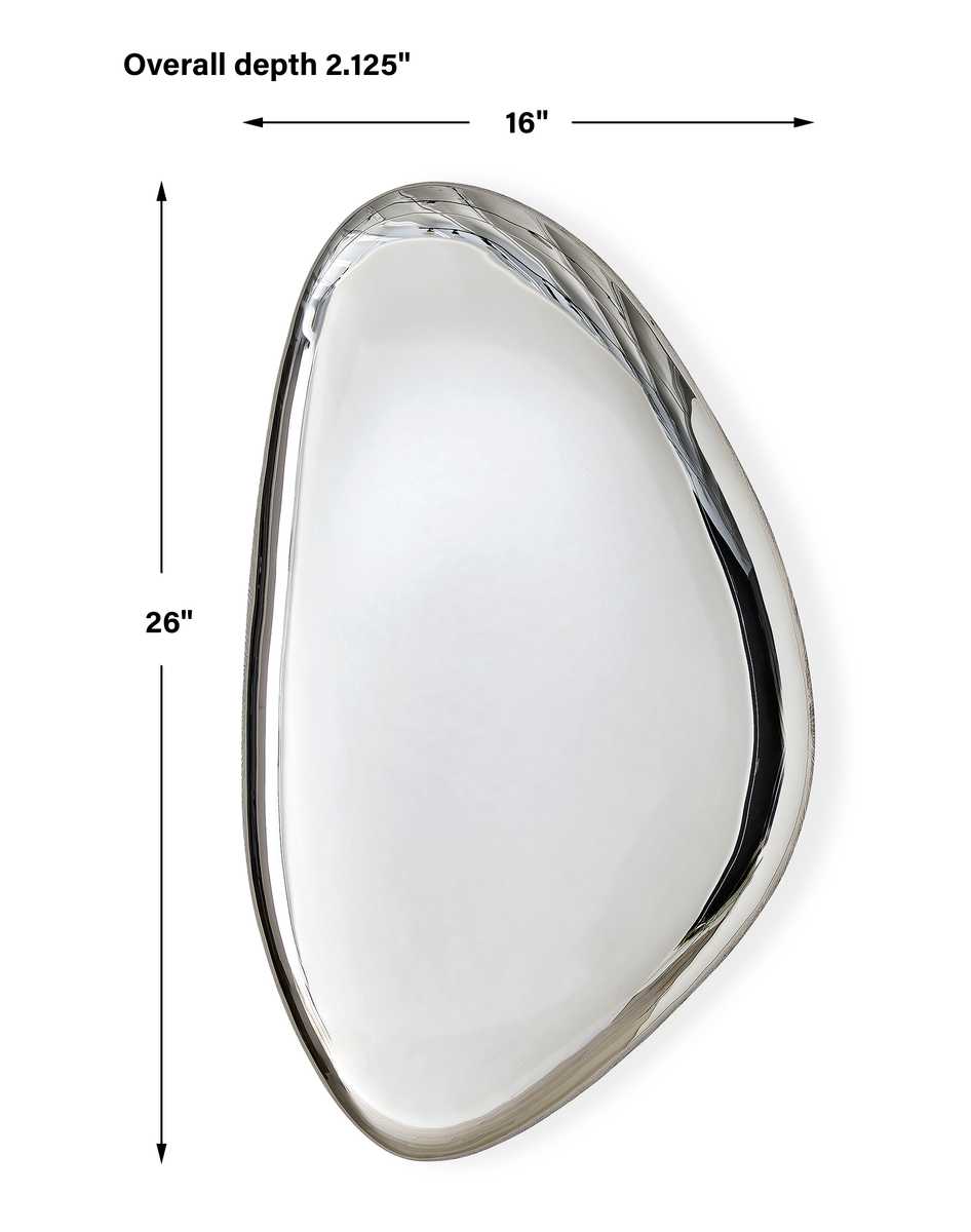 Jelly Bean Wall Sculpture - 26x16 Silver
