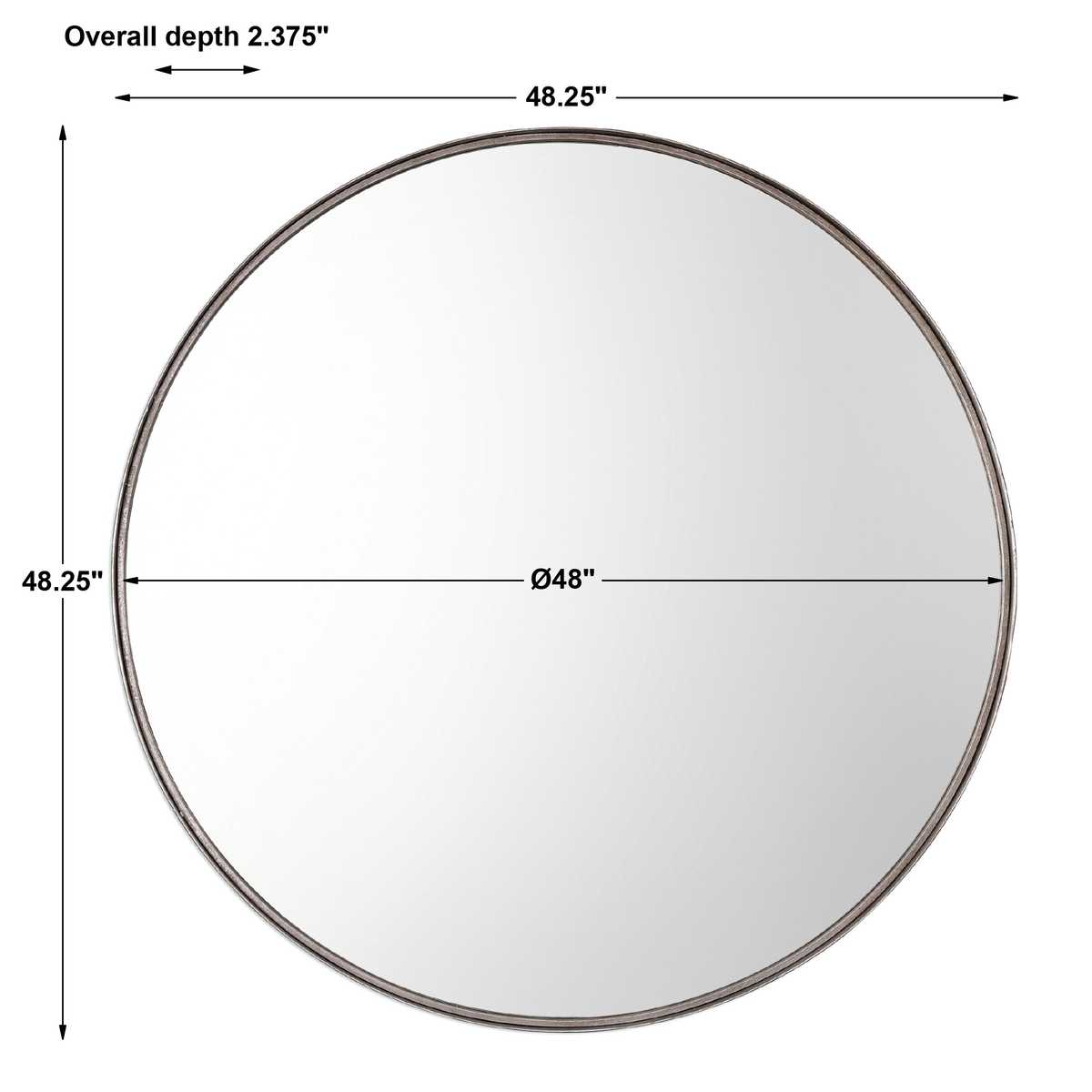 Agoura Round Mirror - 48 Silver