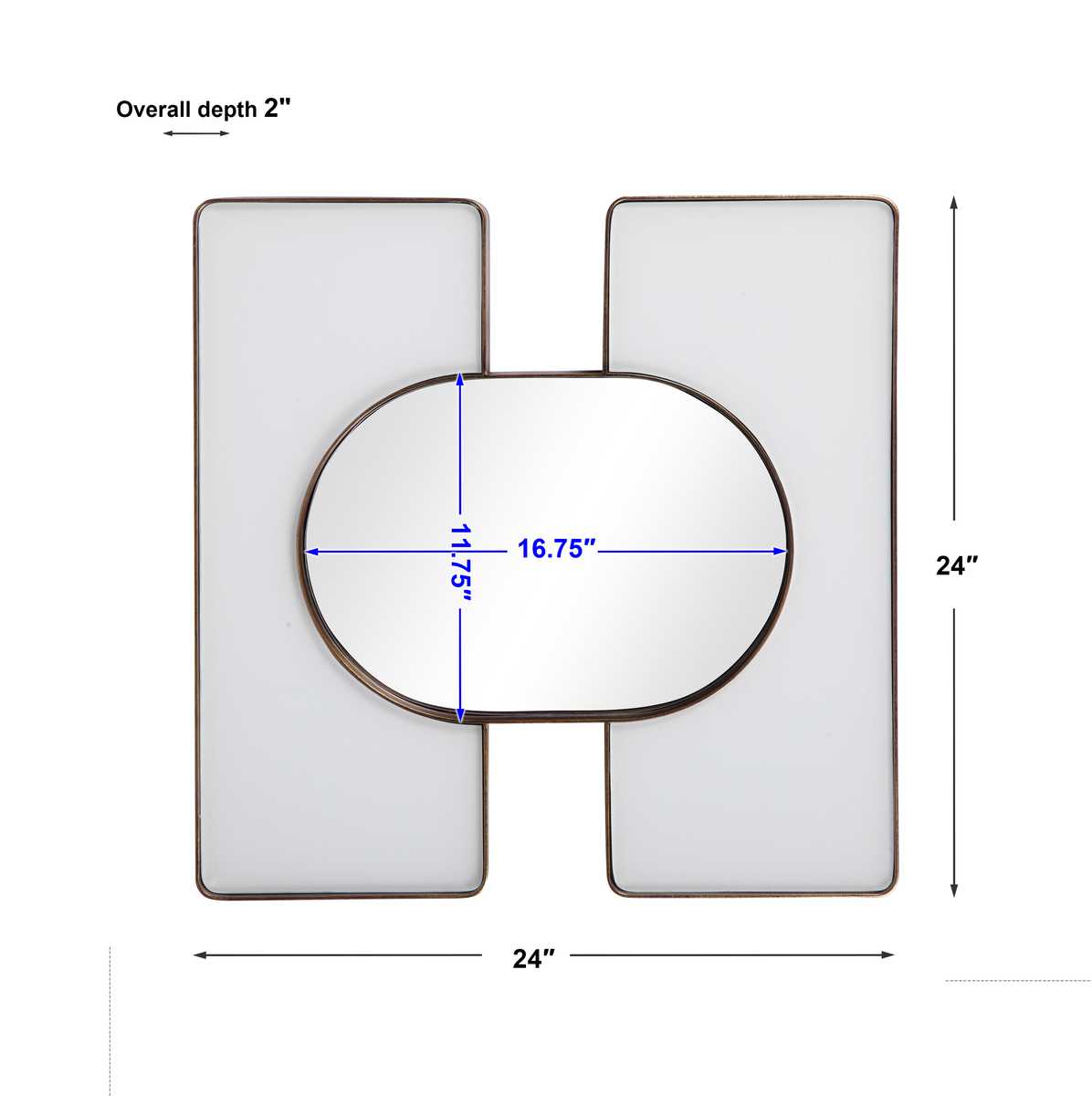 Embrace Square Mirror - 24x24 White