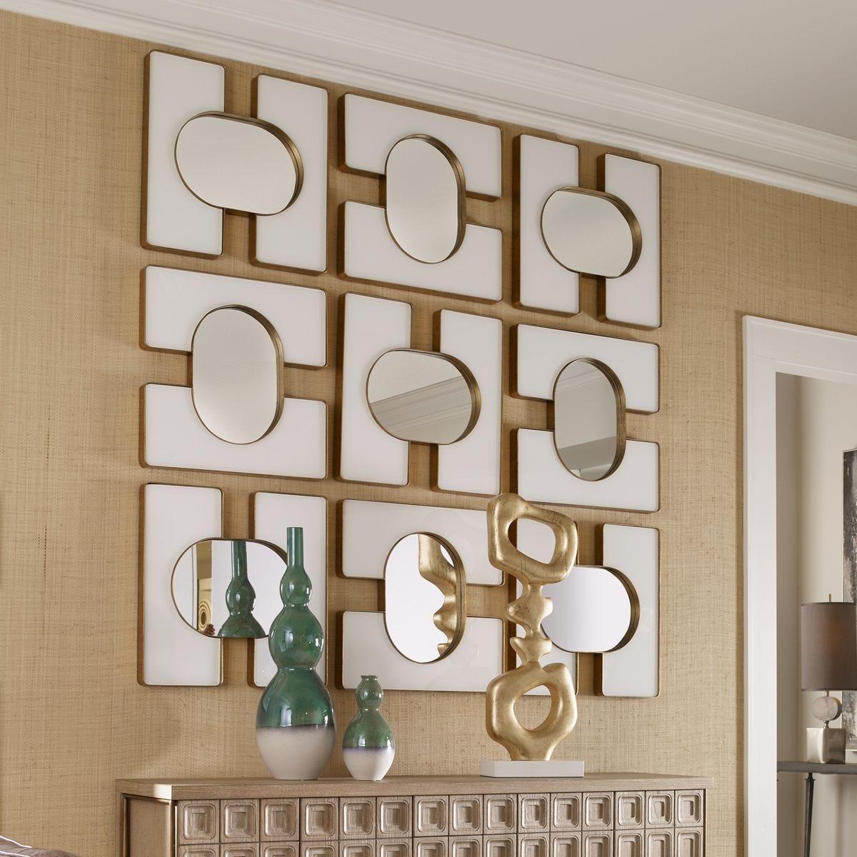 Embrace Square Mirror - 24x24 White