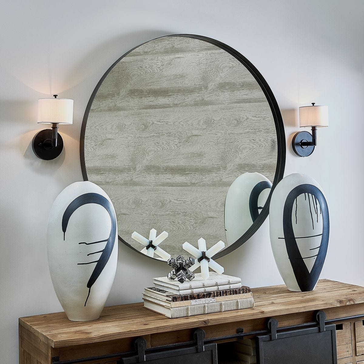 Padria Round Mirror - 48 Black