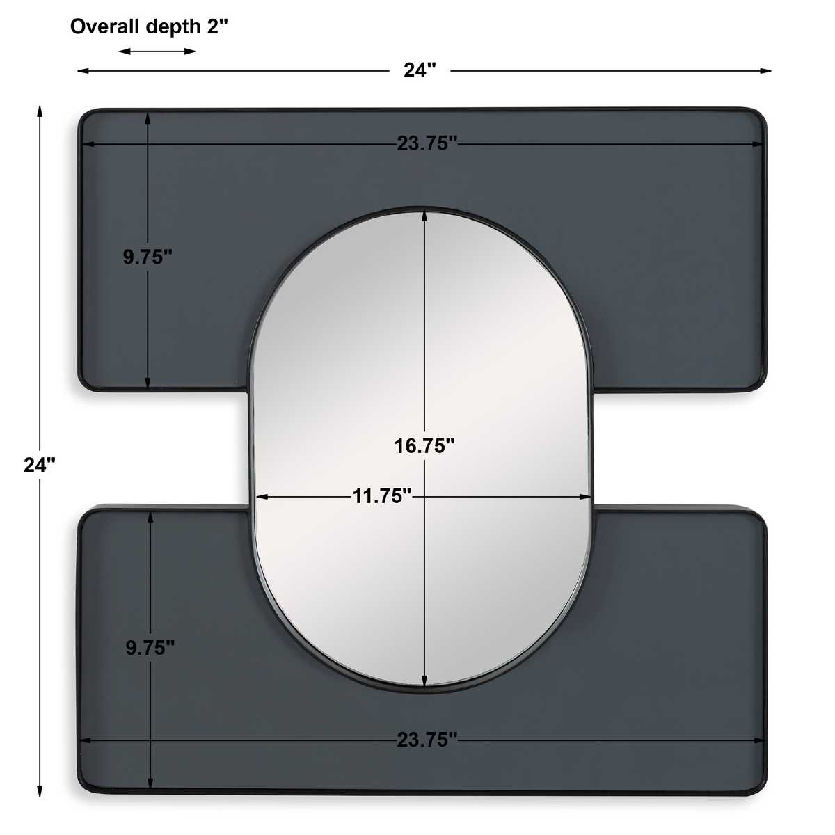 Embrace Square Mirror - 24x24 Smoke