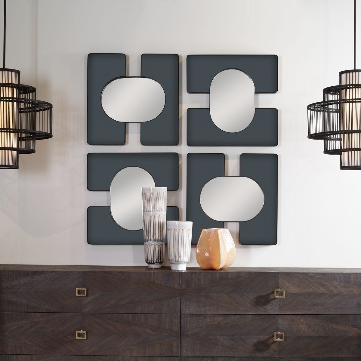 Embrace Square Mirror - 24x24 Smoke