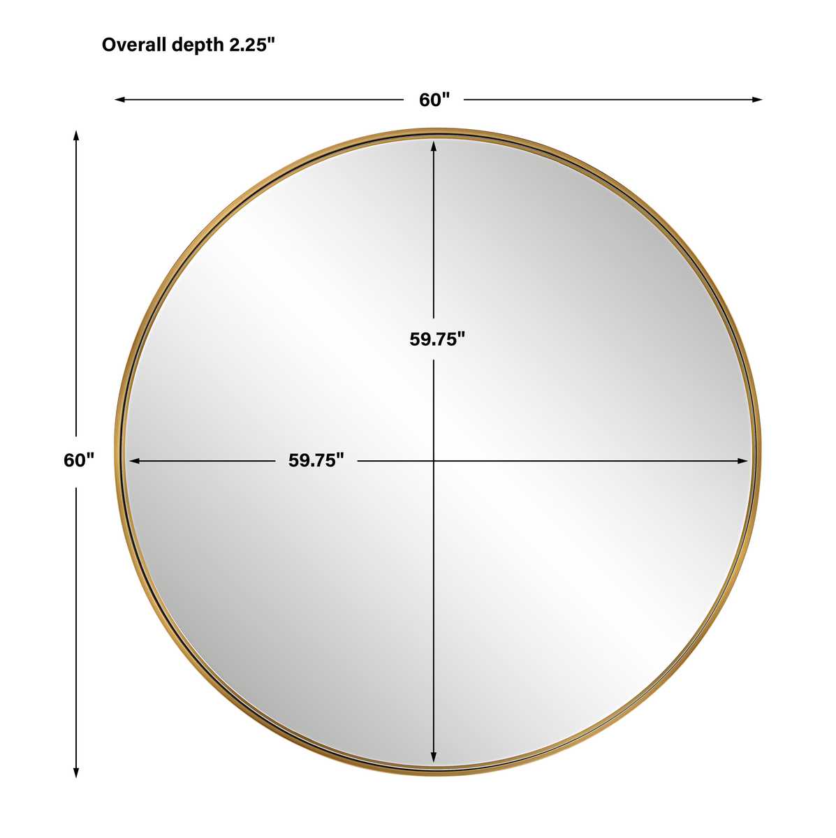 Padria Round Mirror - 60 Brass