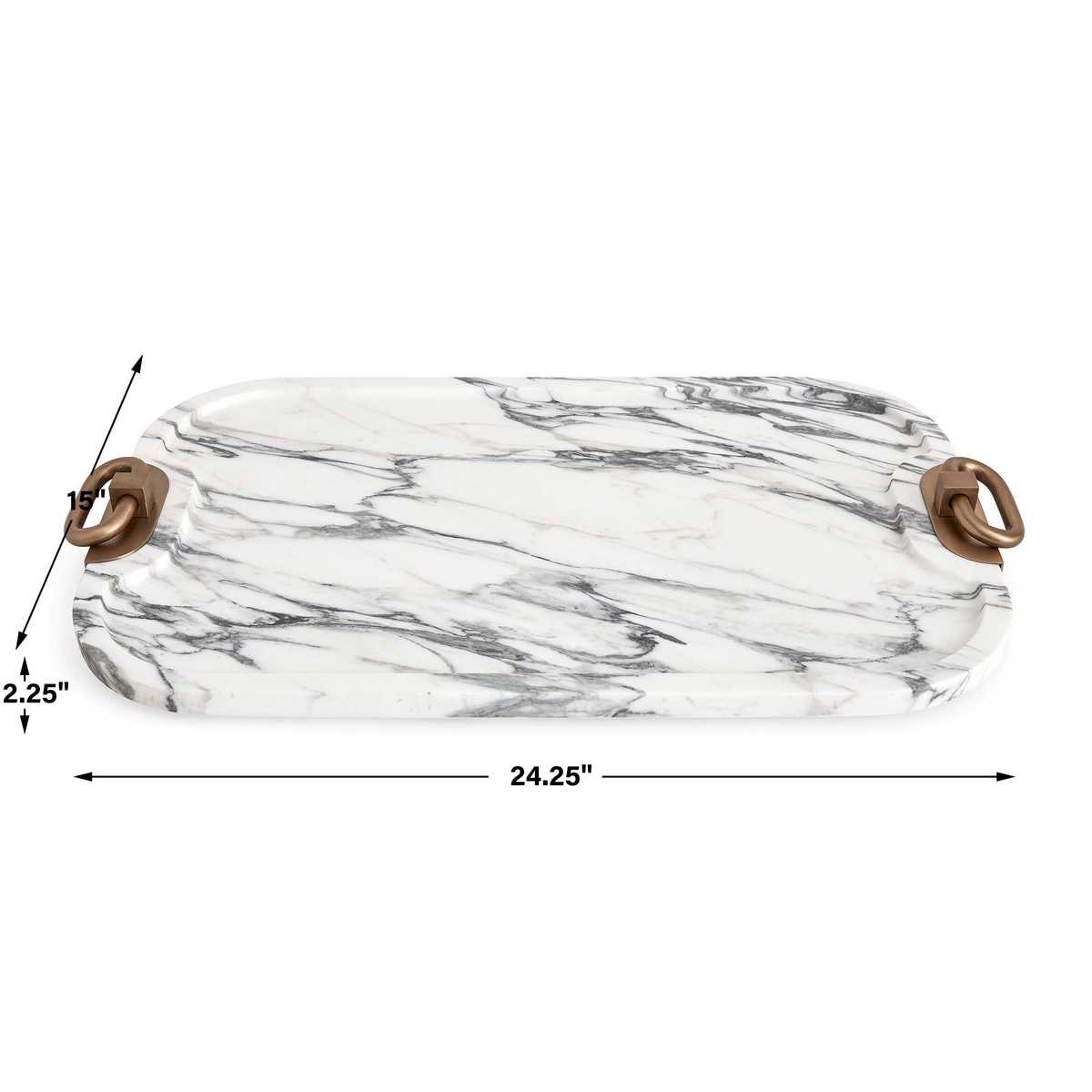 Hippodrome Tray - Arabescato Marble