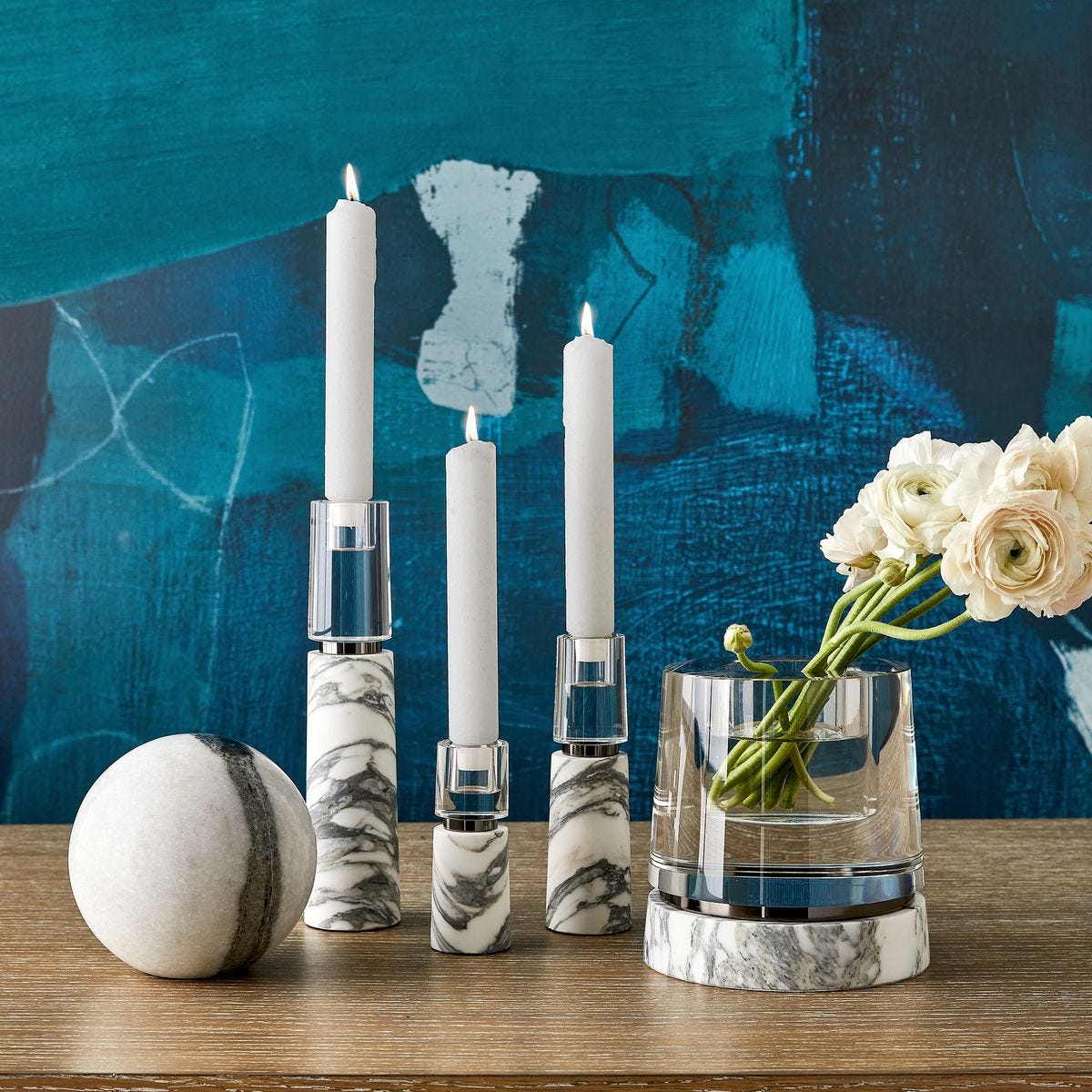 Optic Candleholder/Vase - Marble