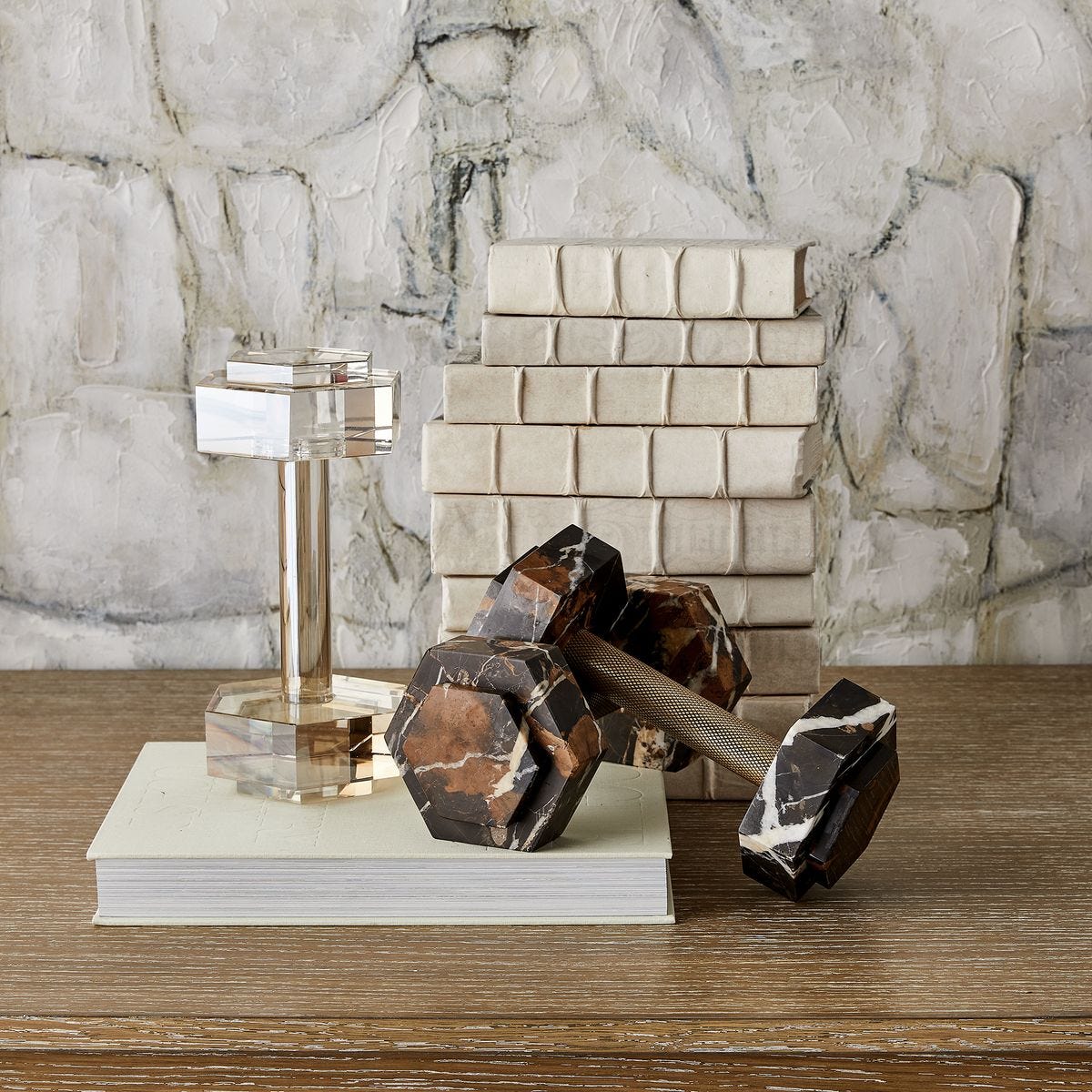 Dumbbell Sculpture - Crystal
