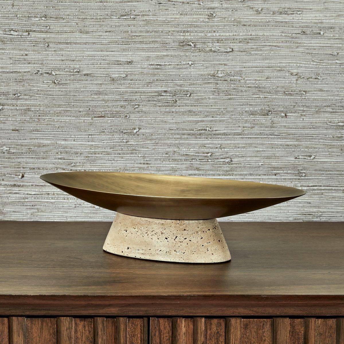 Coup de Grace Low Bowl - Travertine