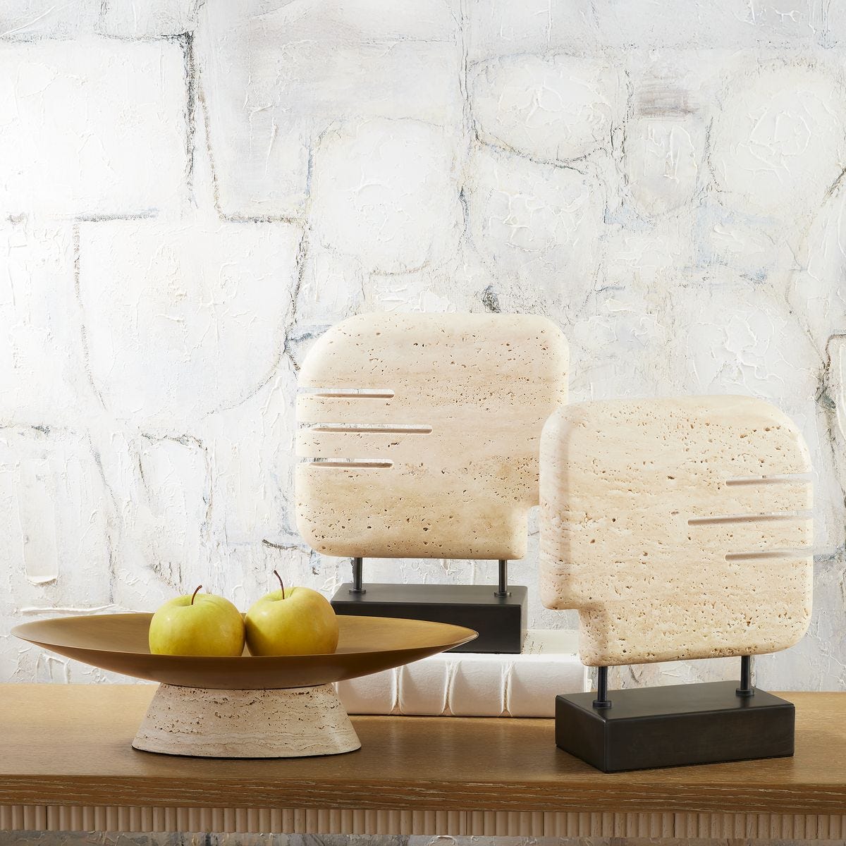 Coup de Grace Low Bowl - Travertine