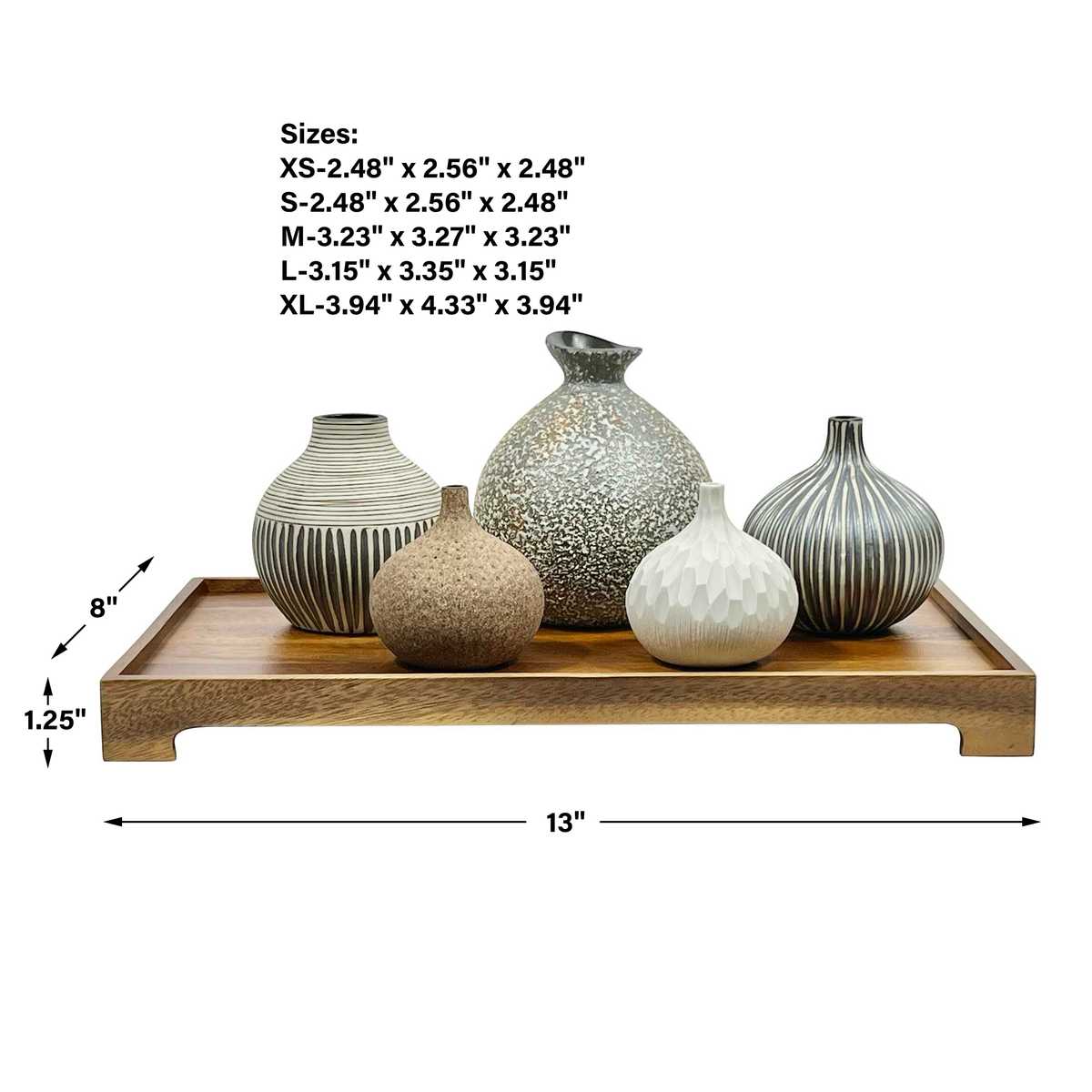 Nestling Vases - Coffee, S/5 Plus Tray