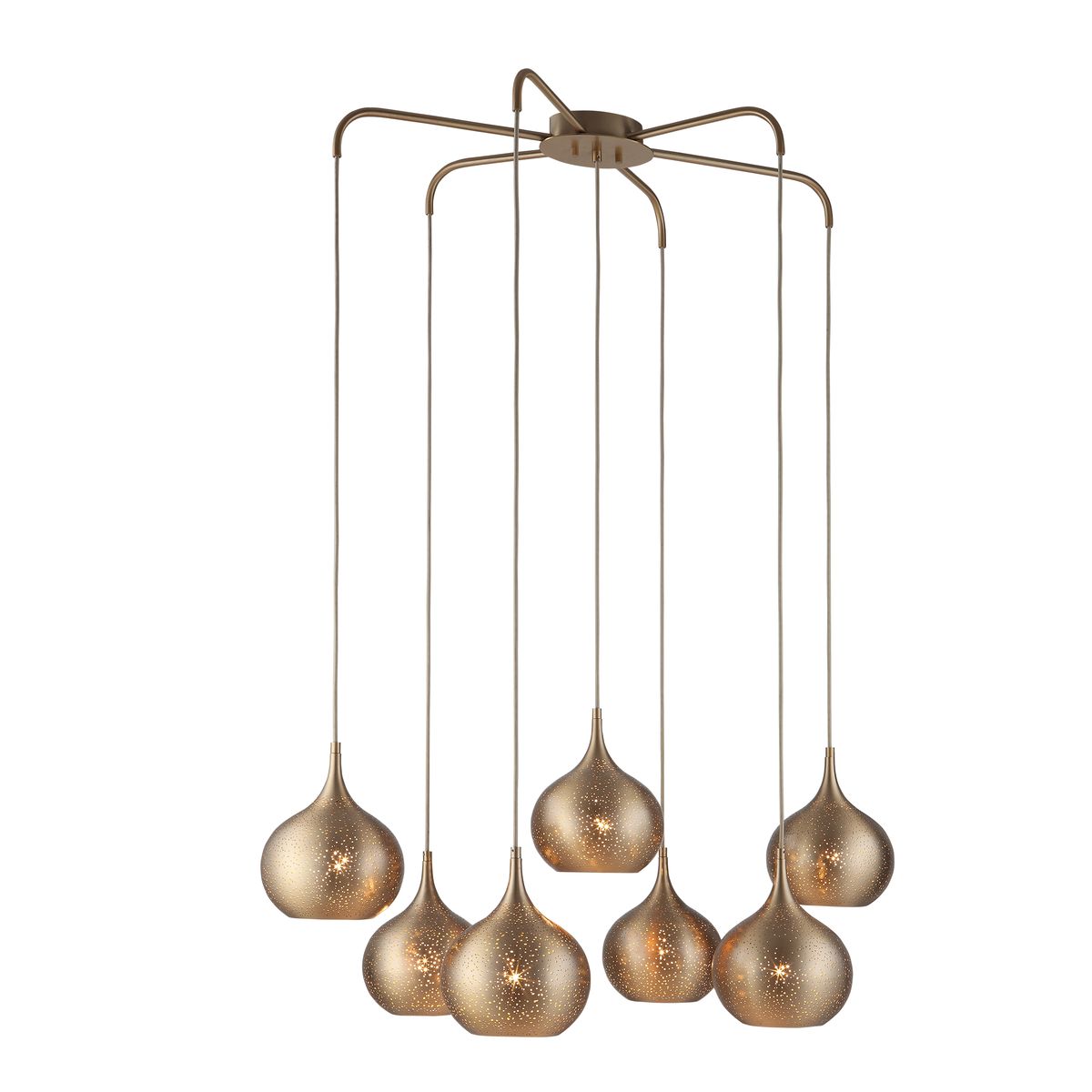 Golden Onion, 7 Lt Chandelier