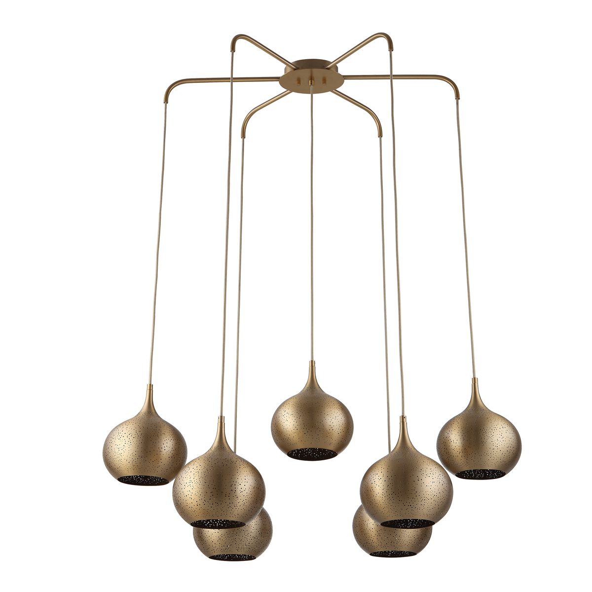 Golden Onion, 7 Lt Chandelier