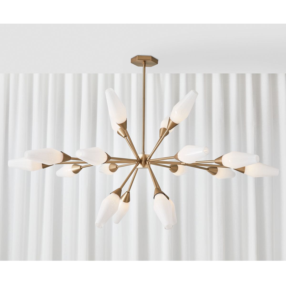 Agapanthus, 18 Lt Pendant - Brass