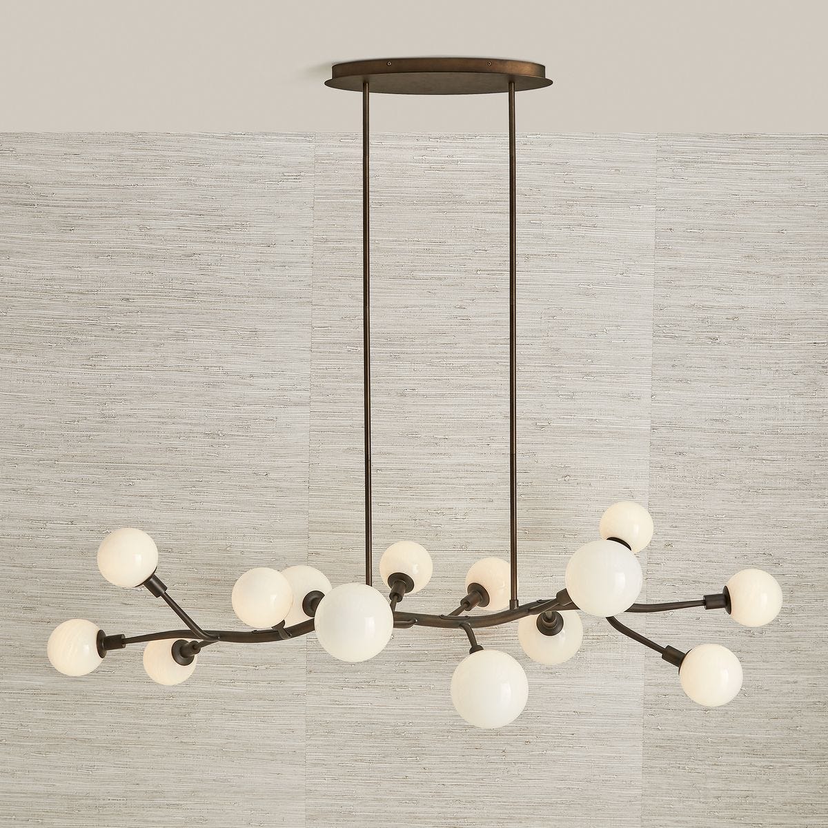 Meandering, 14 Lt Pendant - Bronze