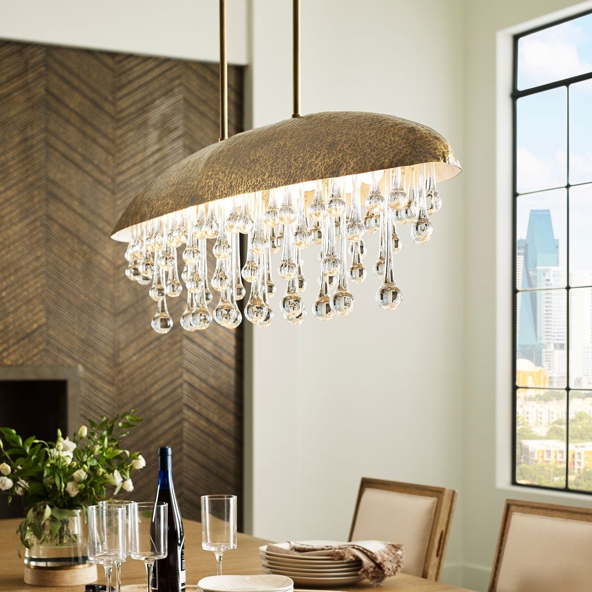 Downpour, 10 Lt Pendant - Oval