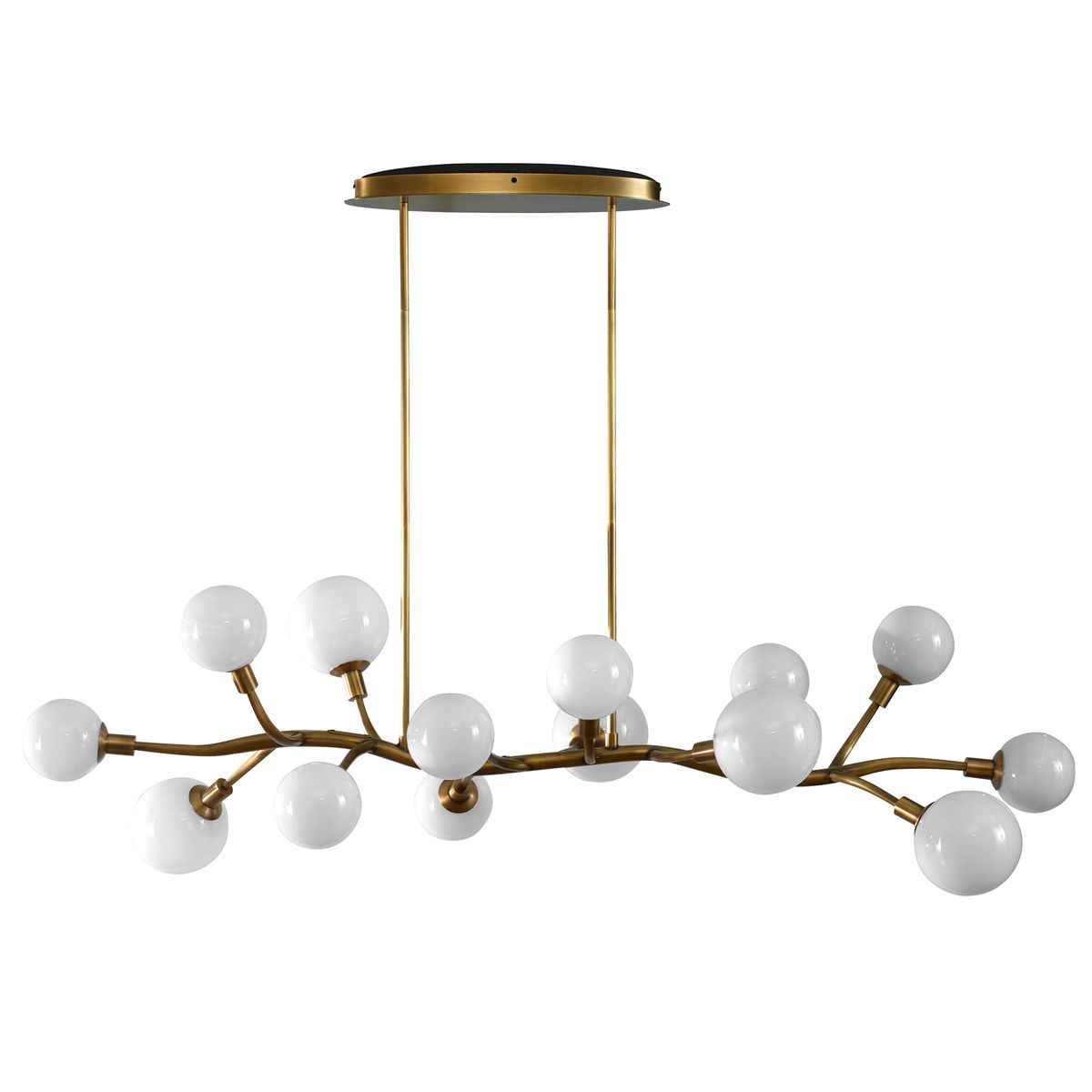 Meandering, 14 Lt Pendant - Brass