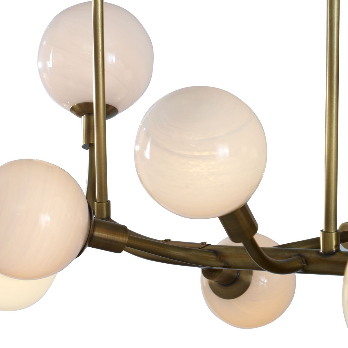 Meandering, 14 Lt Pendant - Brass