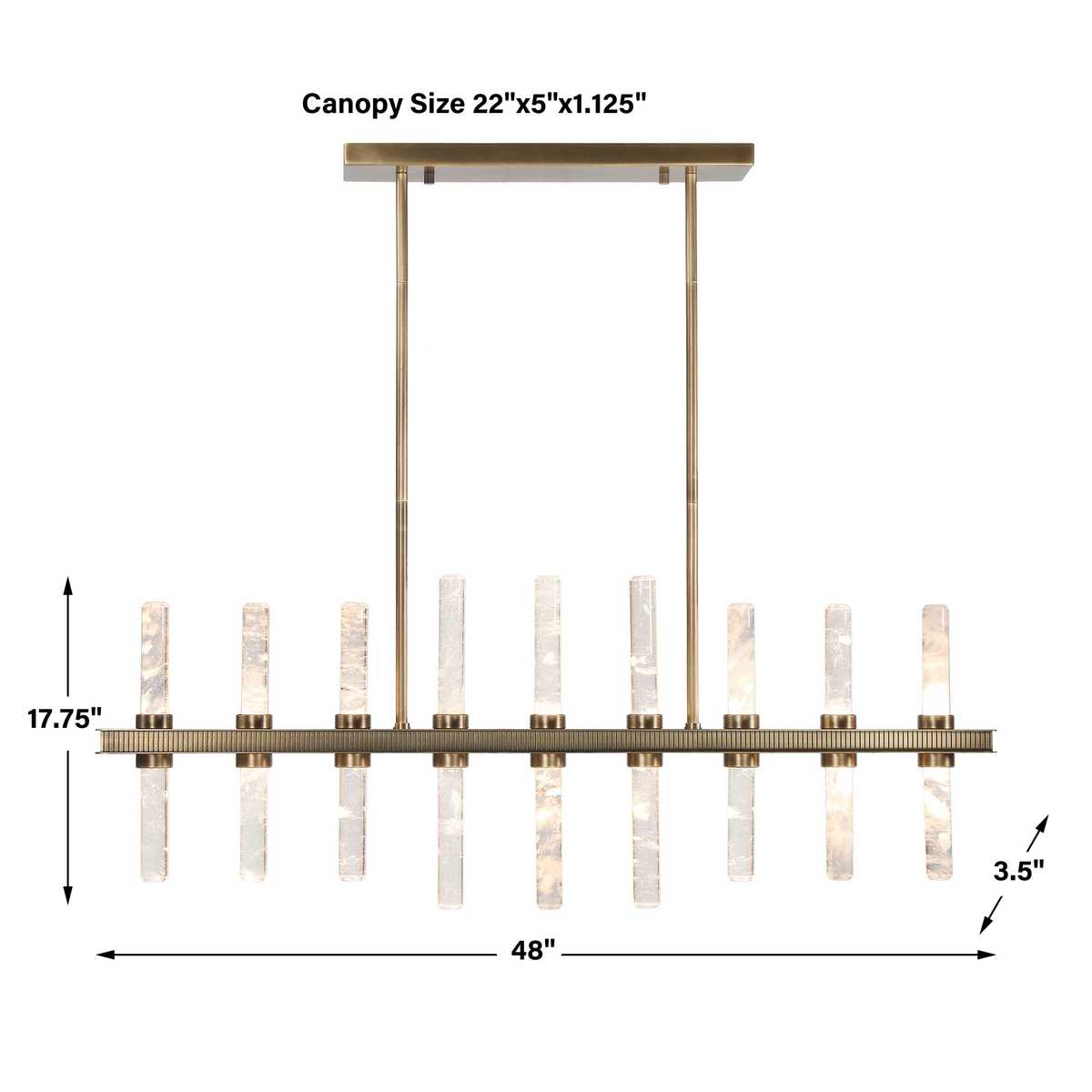 Quartz Colonnade, 18 Lt LED Pendant