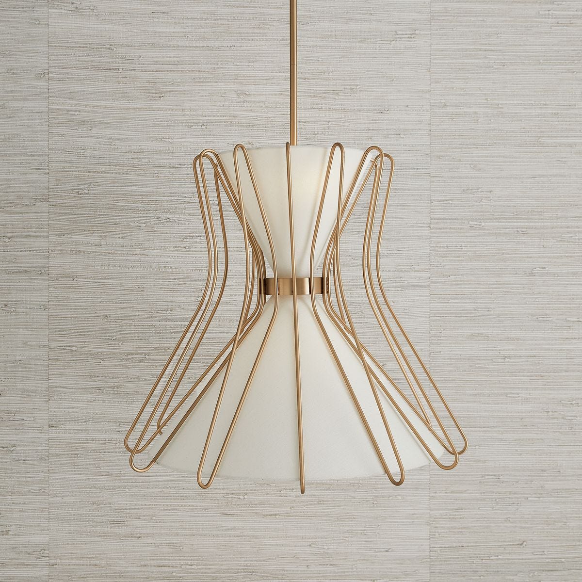 Boomerang, 4 Lt Pendant - Brass Medium