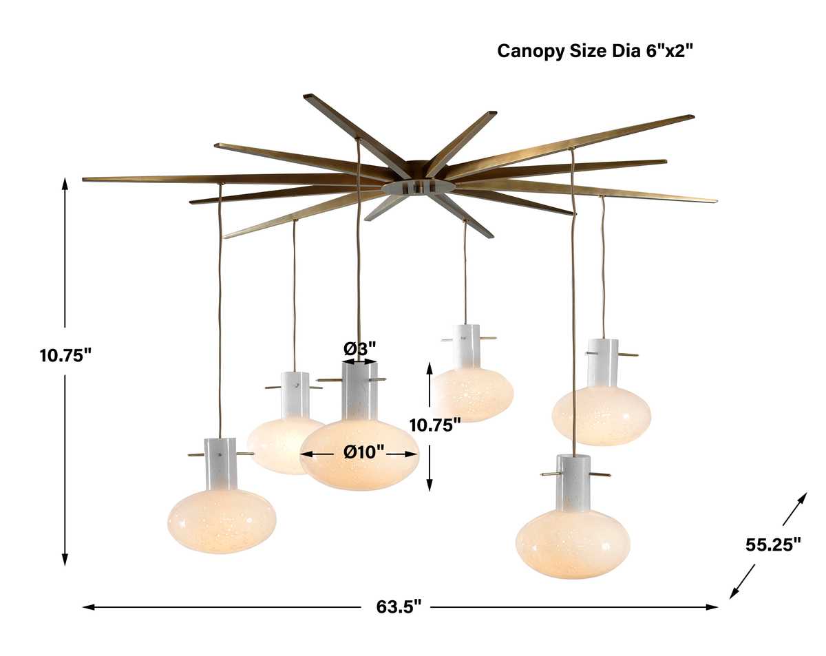 Superstar, 6 Lt Flush Pendant