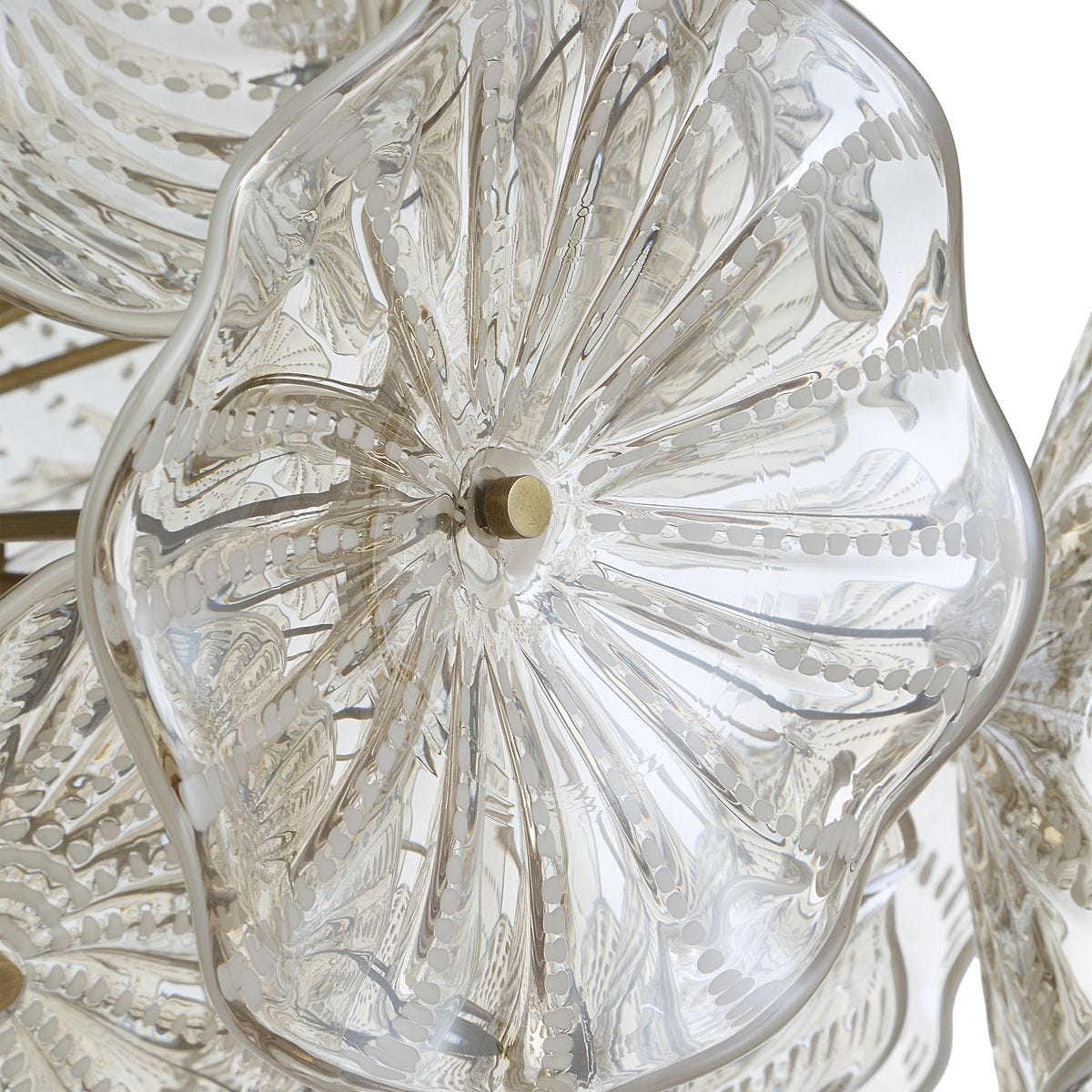 Champagne Lily Pads, 9 Lt Pendant