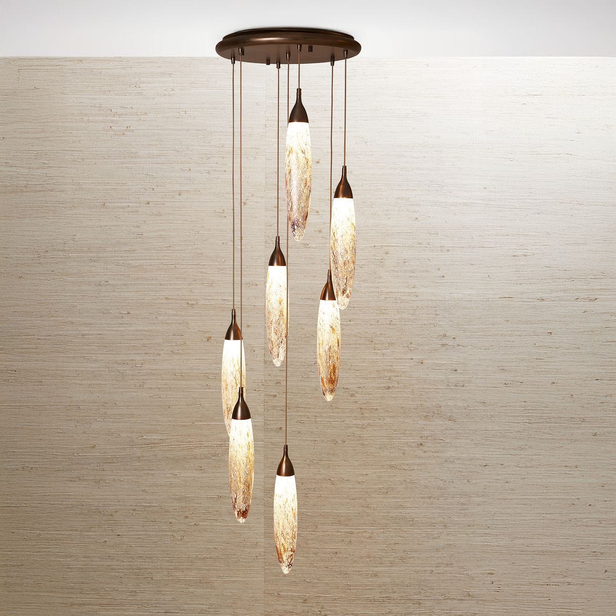 Lunar Drops, 7 Lt LED Pendant