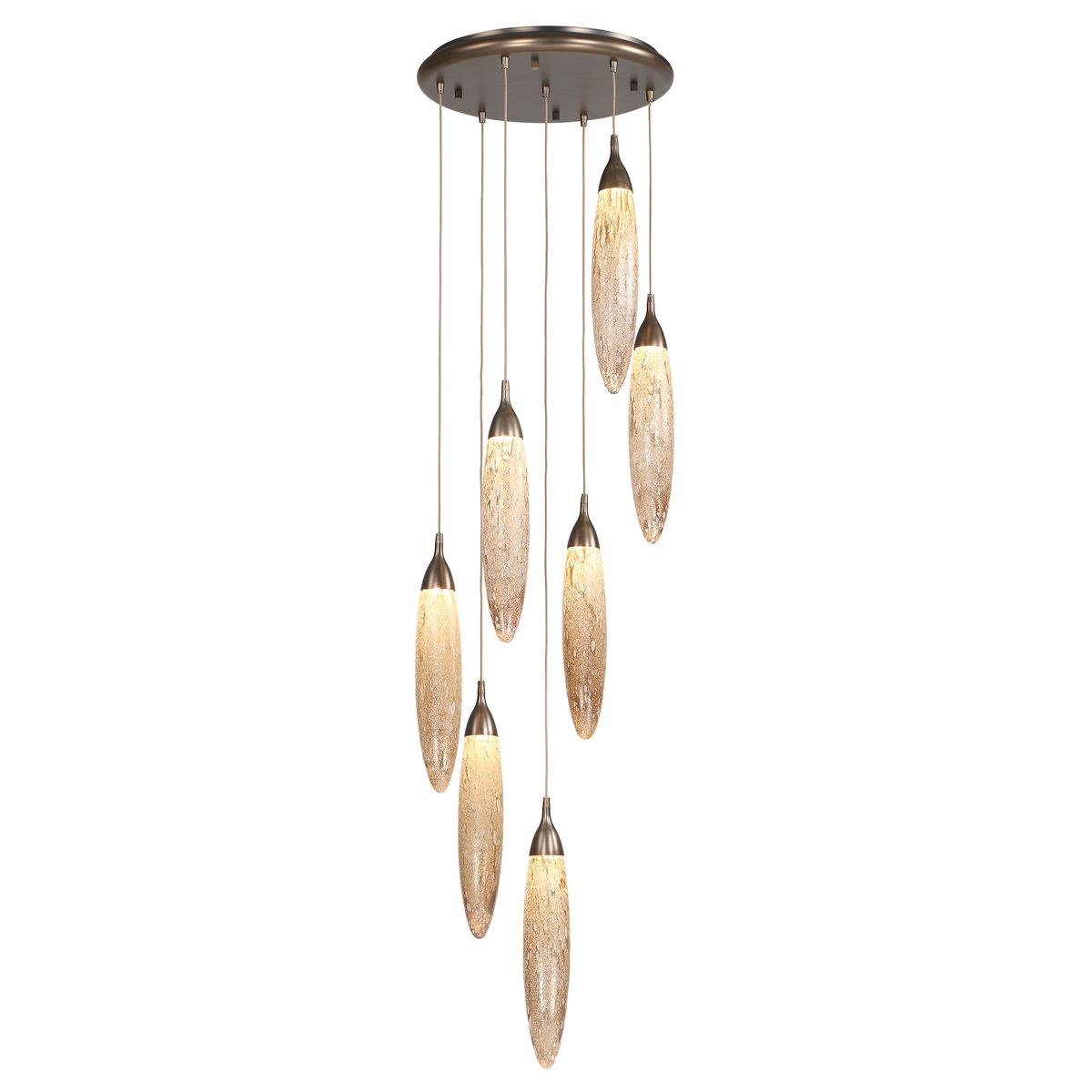 Lunar Drops, 7 Lt LED Pendant