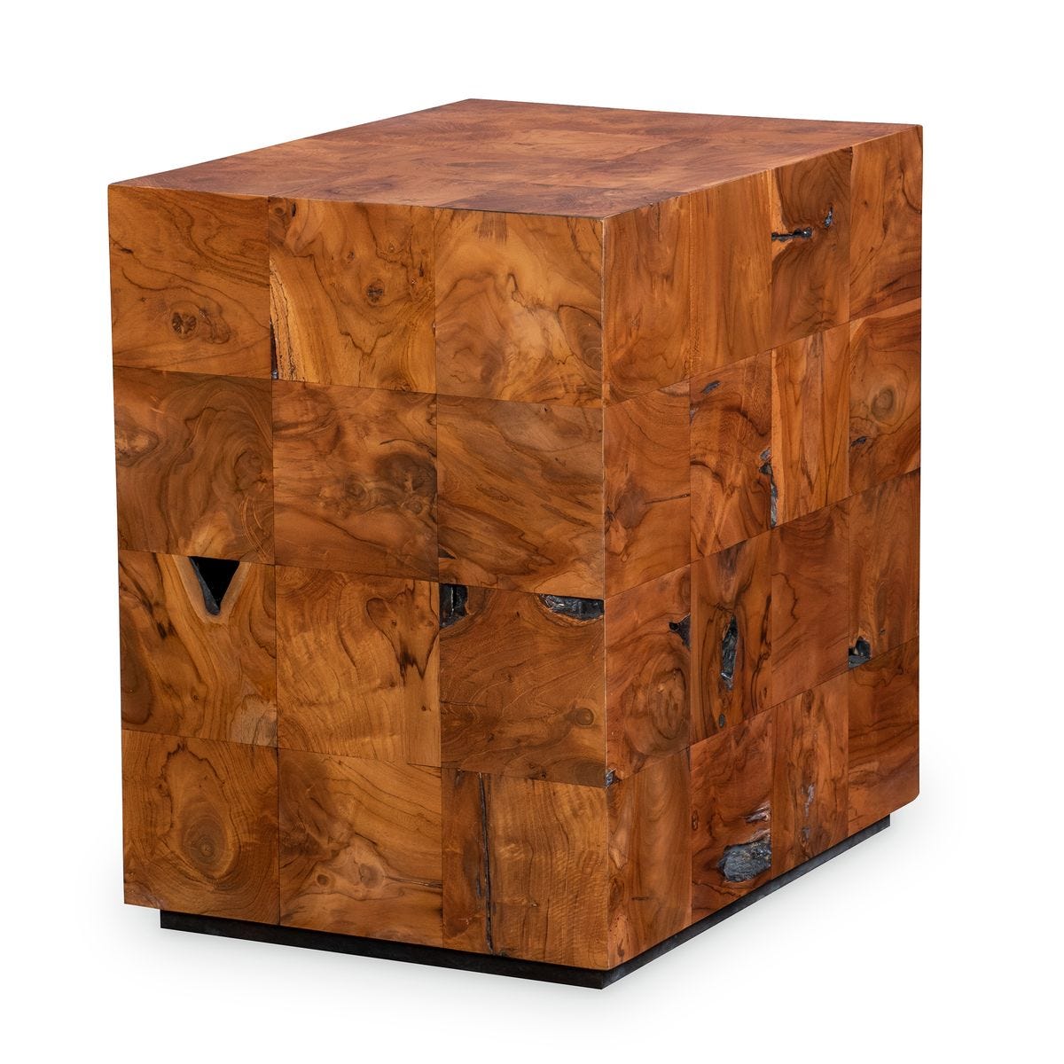 Teak Tac Toe End Table - Caramel