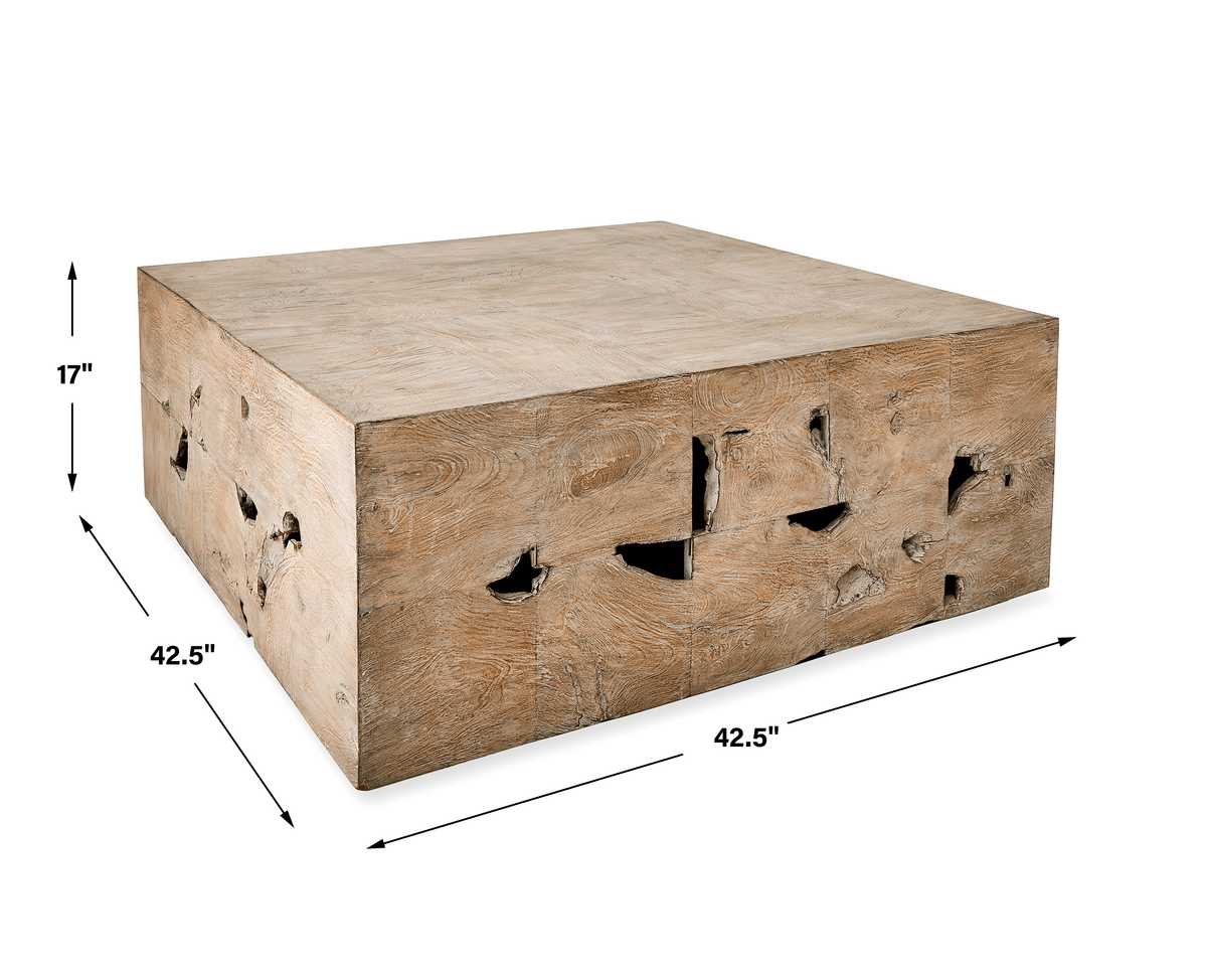 Teak Tac Toe Coffee Table - Light