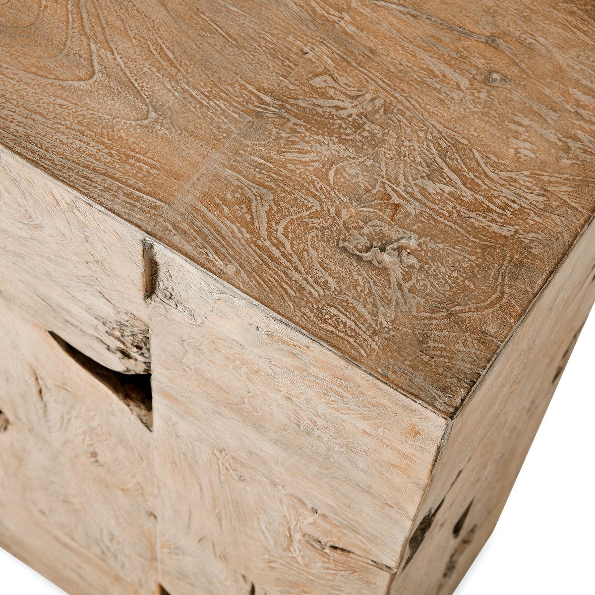 Teak Tac Toe Console Table - Light