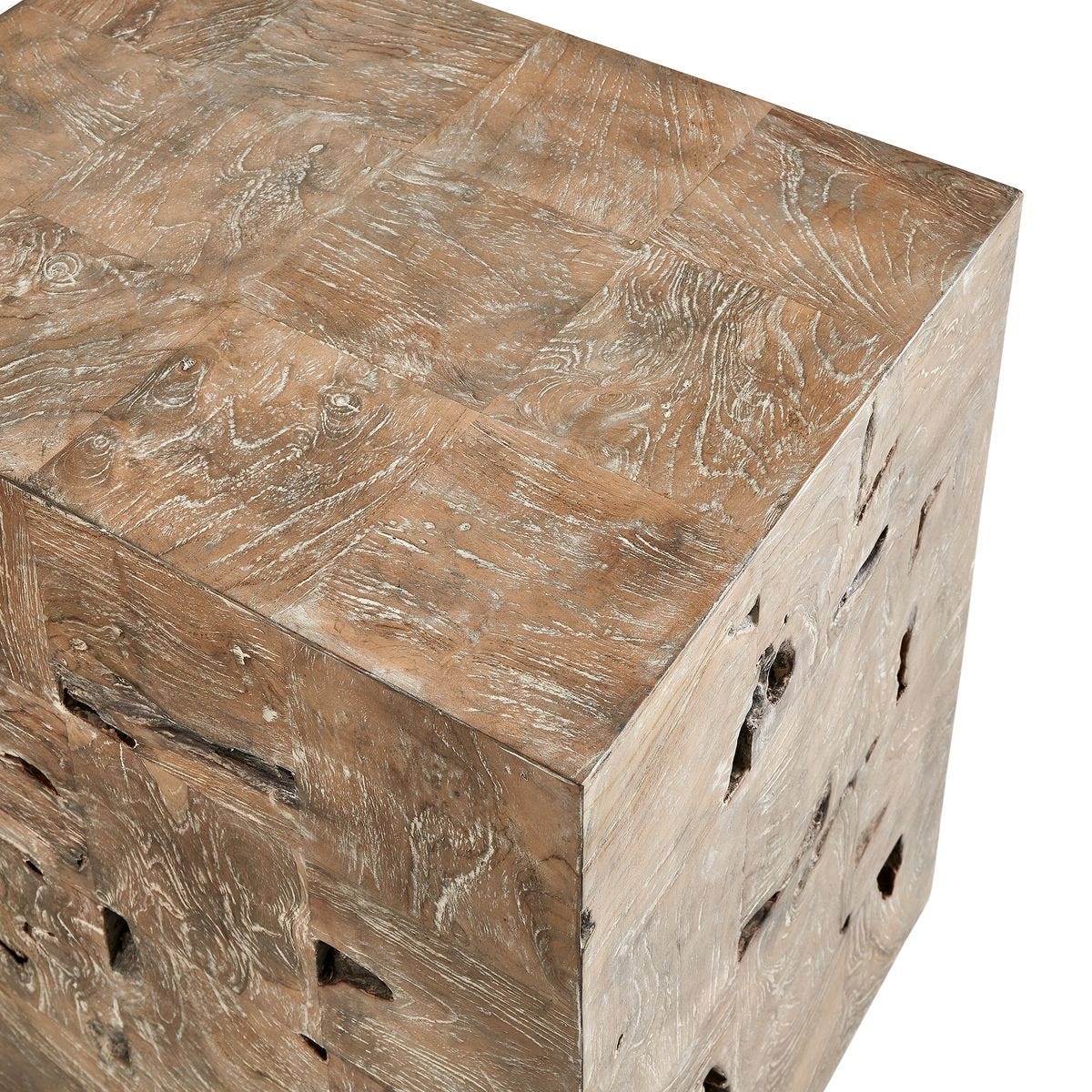 Teak Tac Toe End Table - Light
