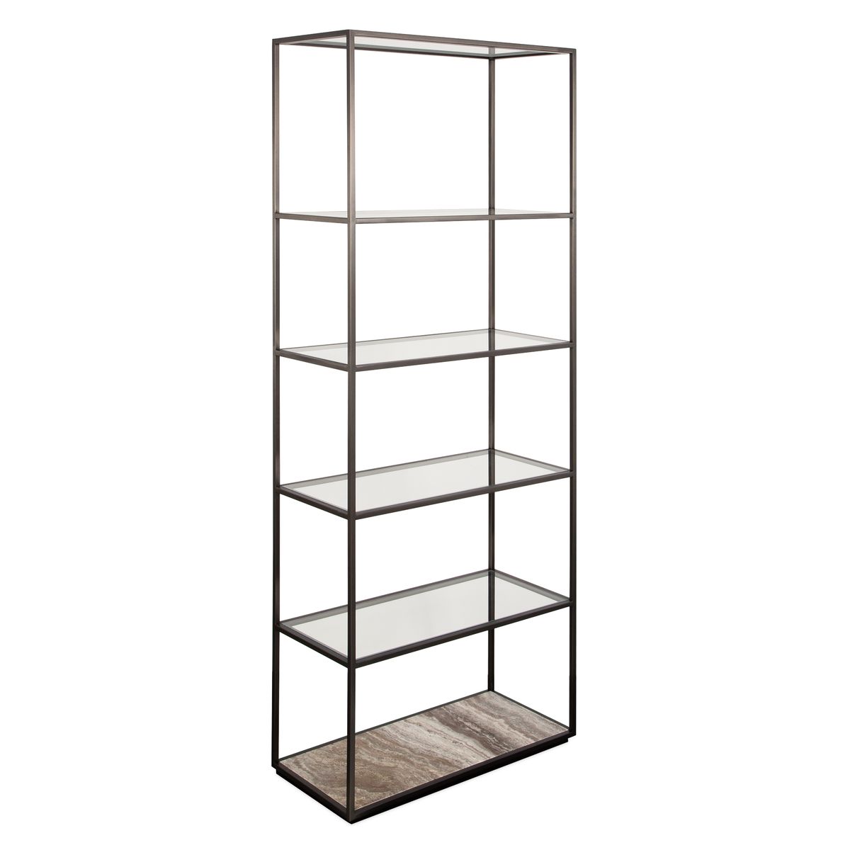 Floating Plane Etagere - Travertine/Bronze