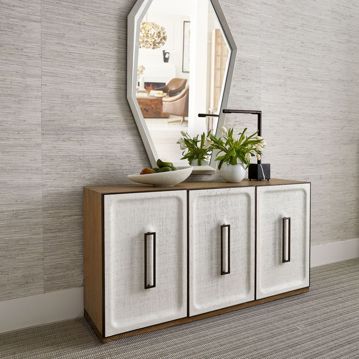 White Linen 3 Door Cabinet