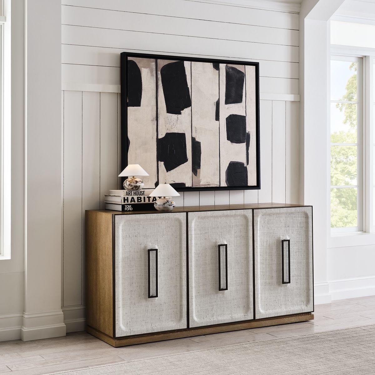 White Linen 3 Door Cabinet