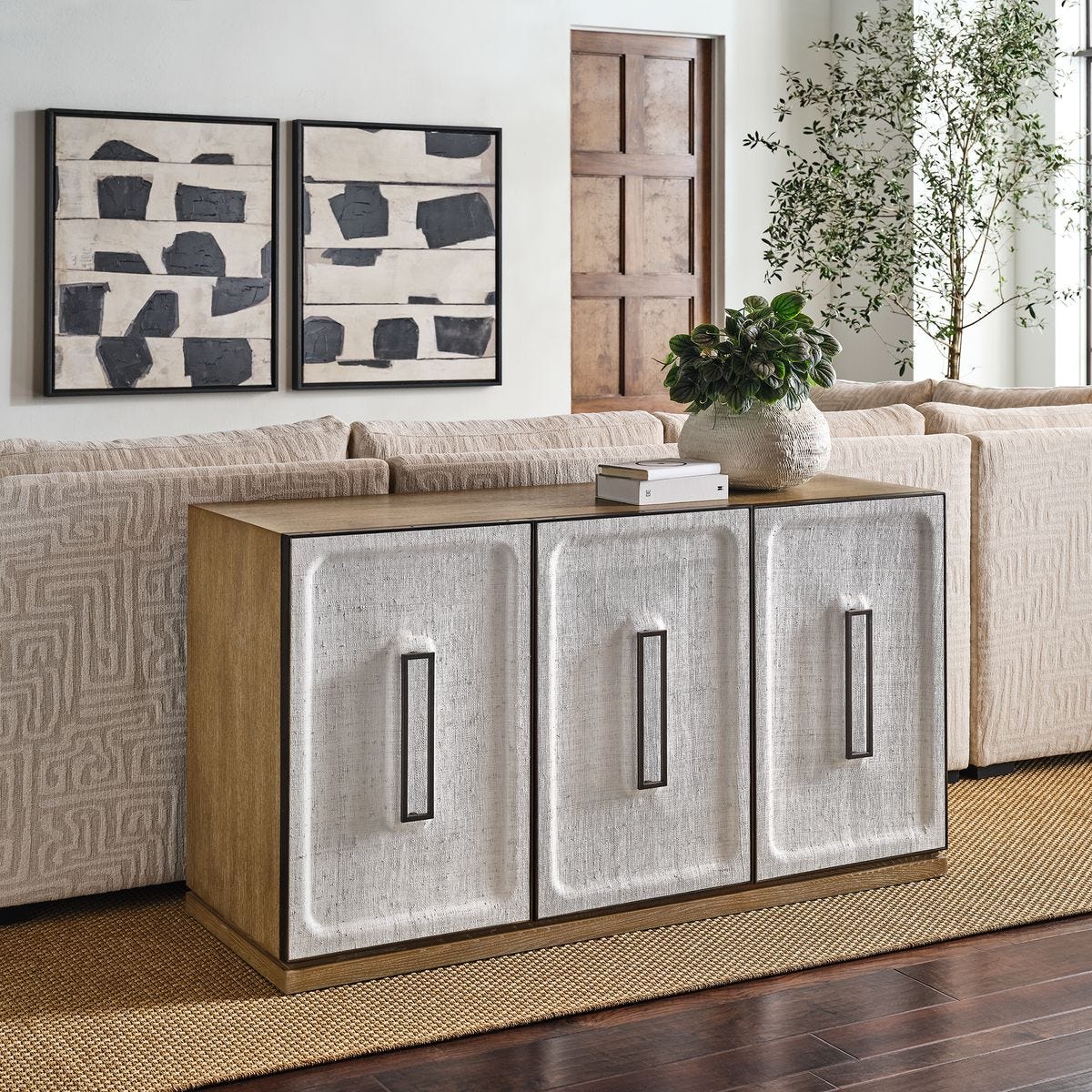 White Linen 3 Door Cabinet