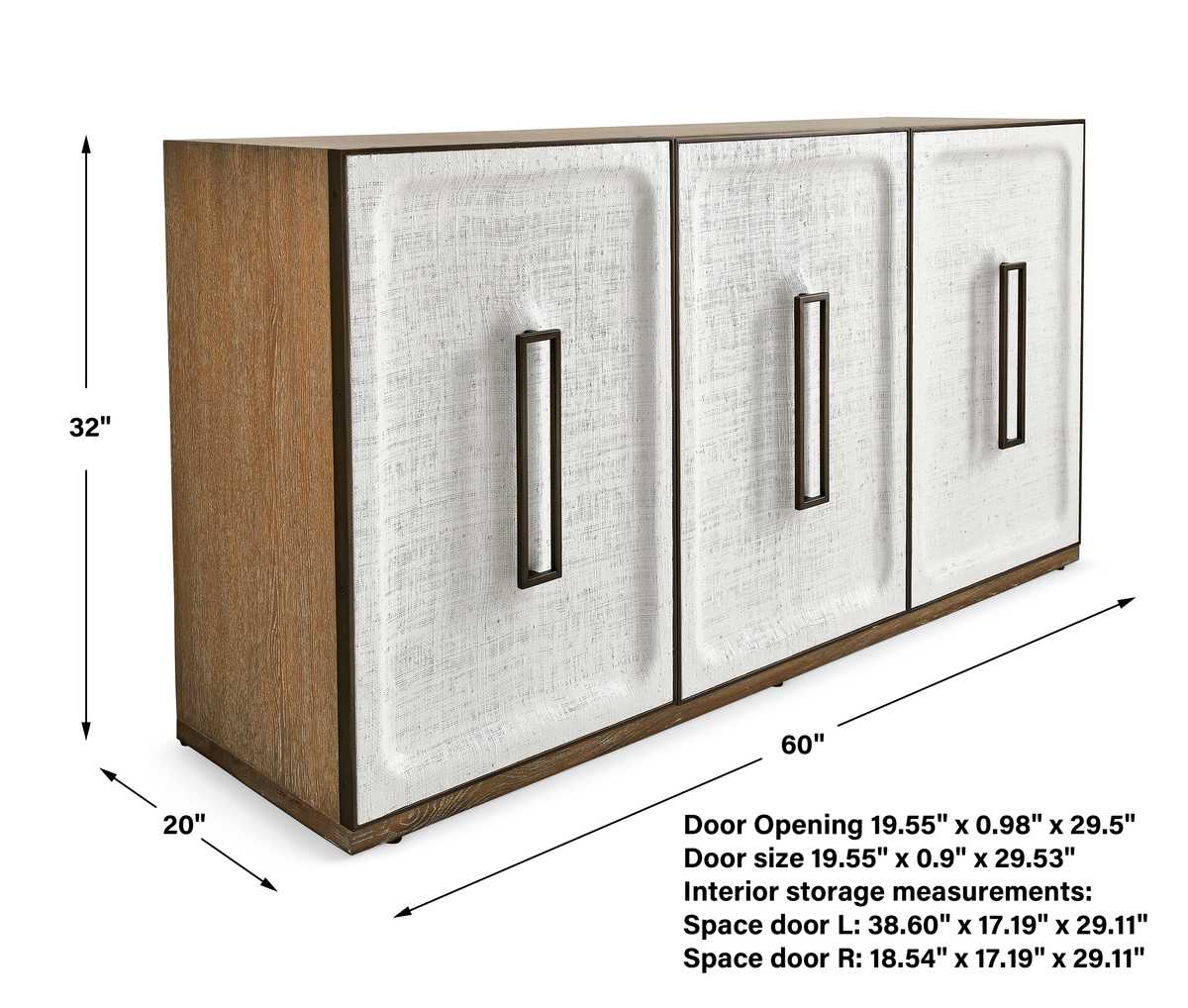 White Linen 3 Door Cabinet