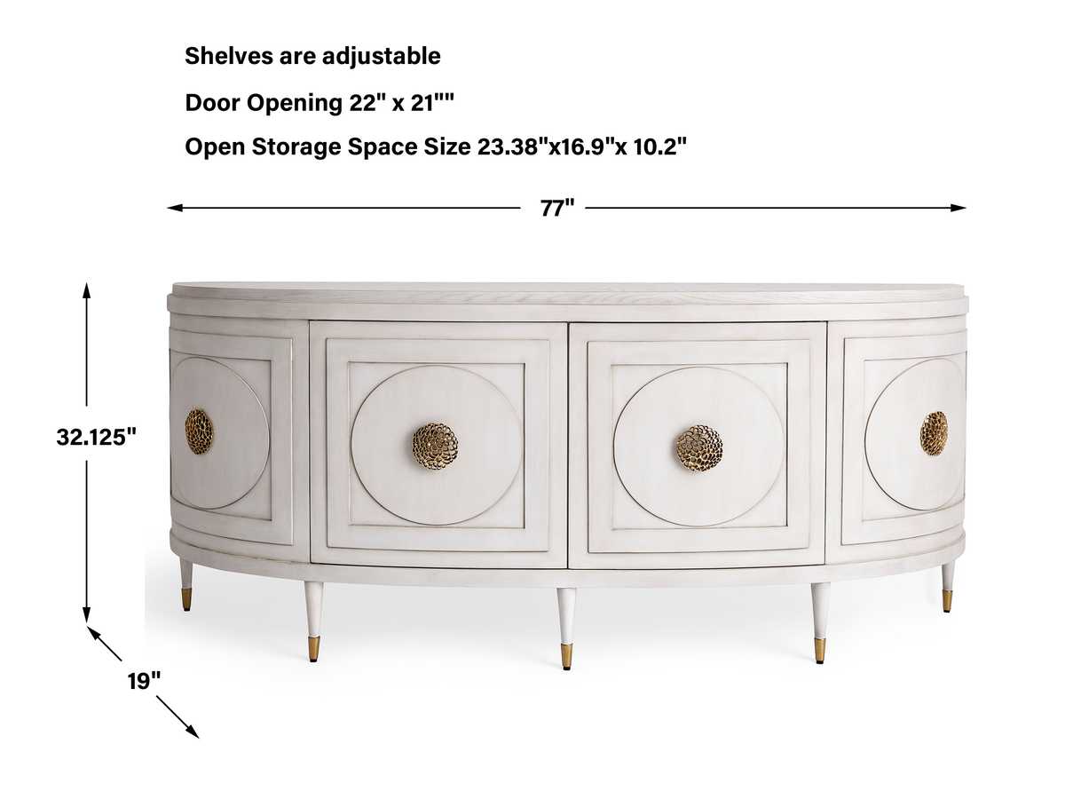 Paris 77 Inch Console Cabinet - White