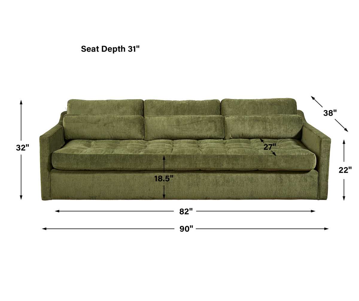Slope 90 inch Sofa - Antique Loden