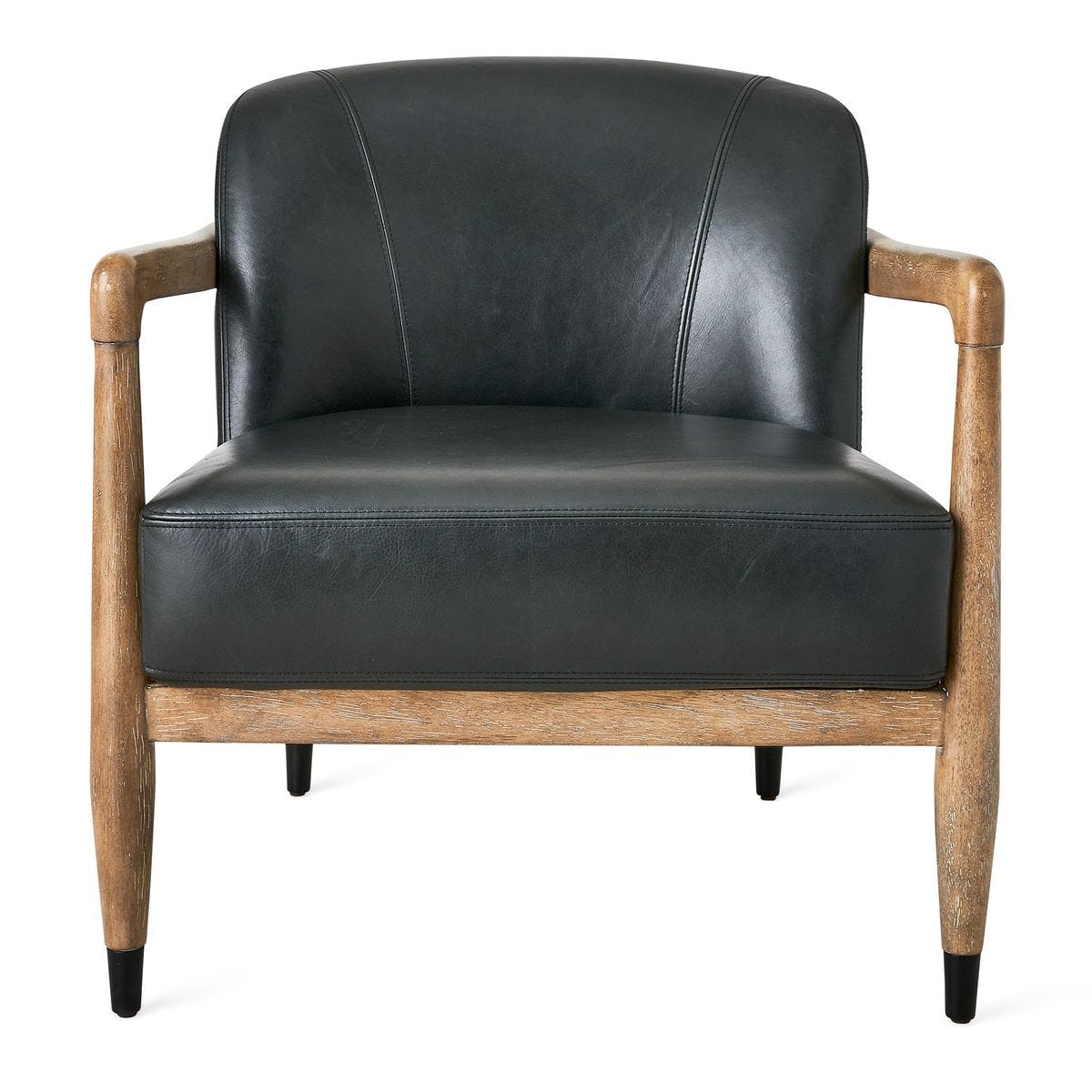 June Accent Chair - Black Leather