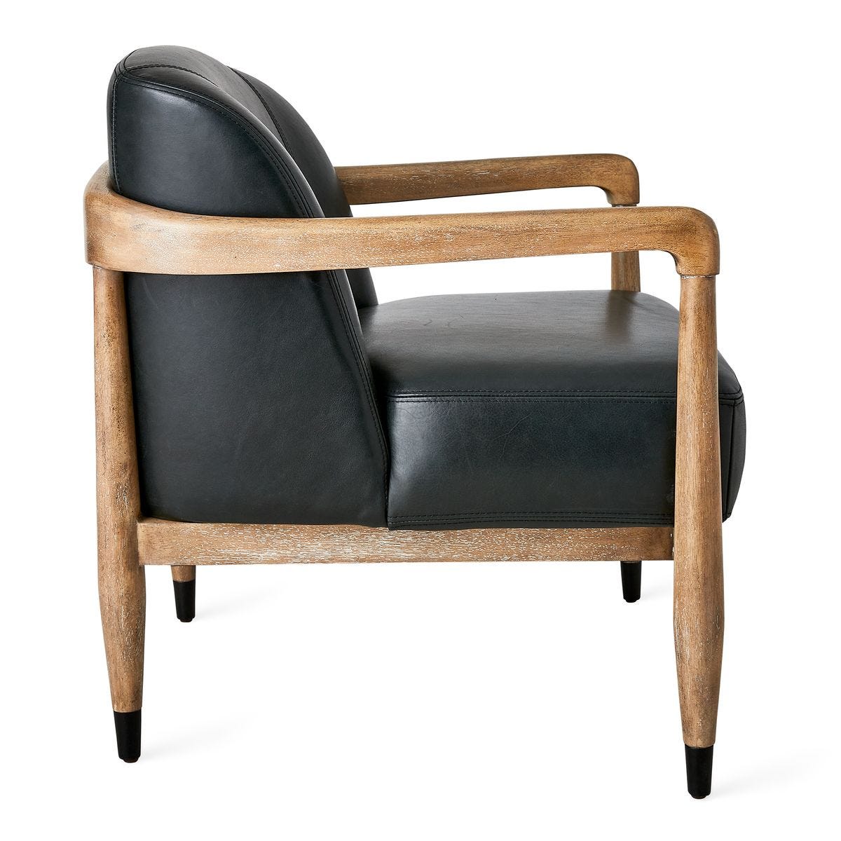 June Accent Chair - Black Leather