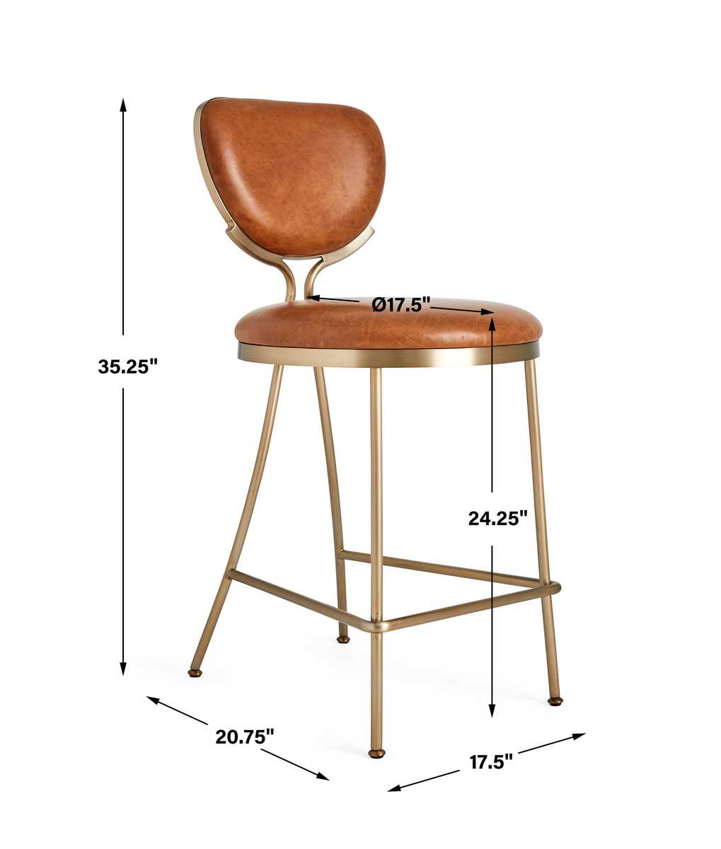 Perch Counter Stool - Dark Caramel